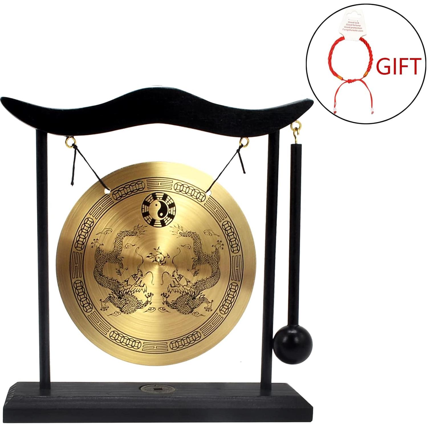 Gong de Escritorio Feng Shui de Bronce Zen Art H1303 19x20cm