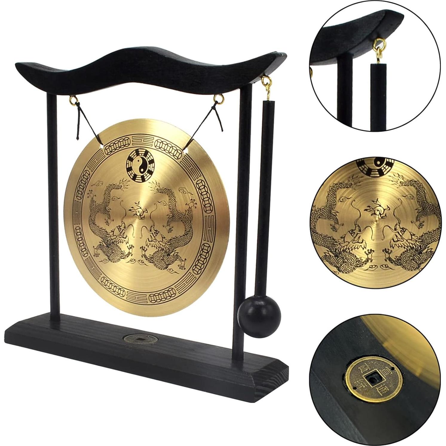 Gong de Escritorio Feng Shui de Bronce Zen Art H1303 19x20cm