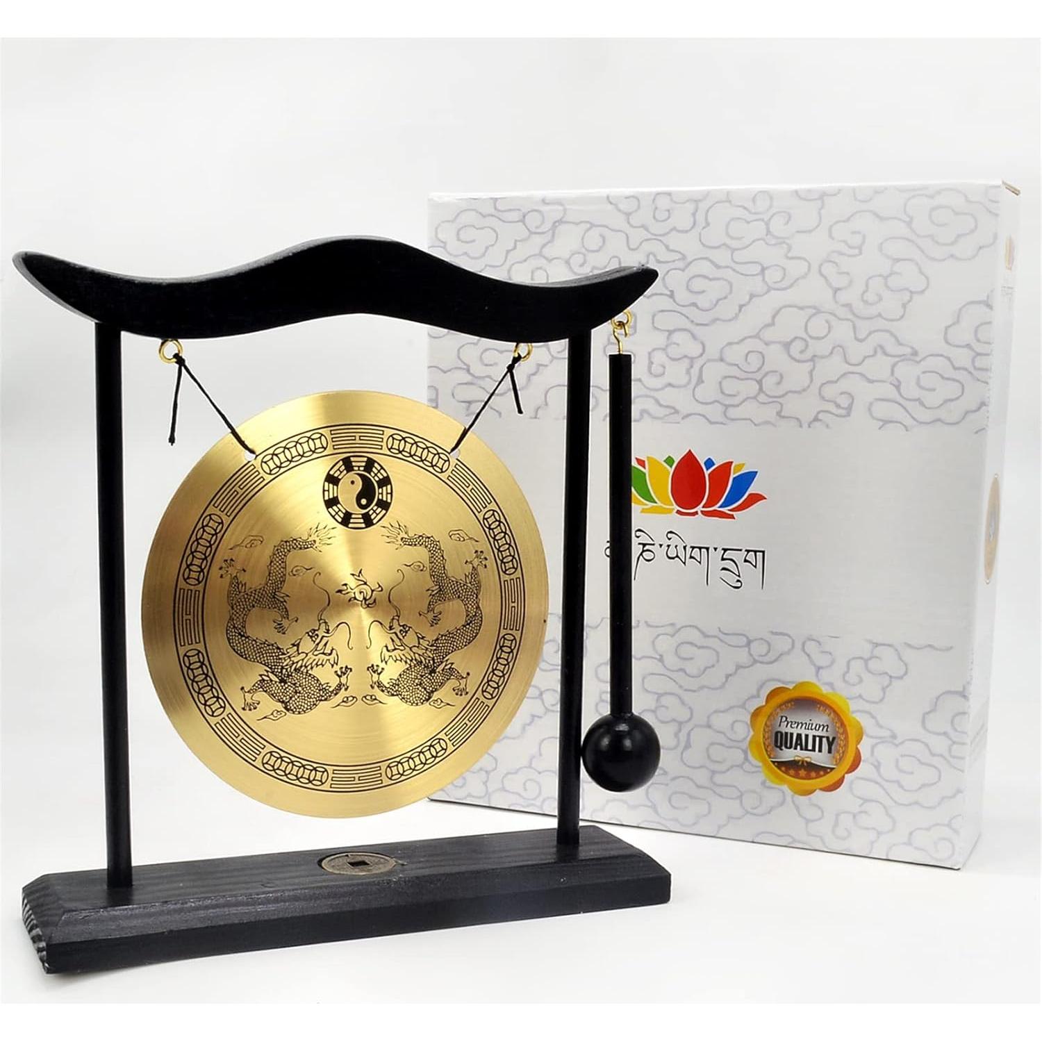 Gong de Escritorio Feng Shui de Bronce Zen Art H1303 19x20cm