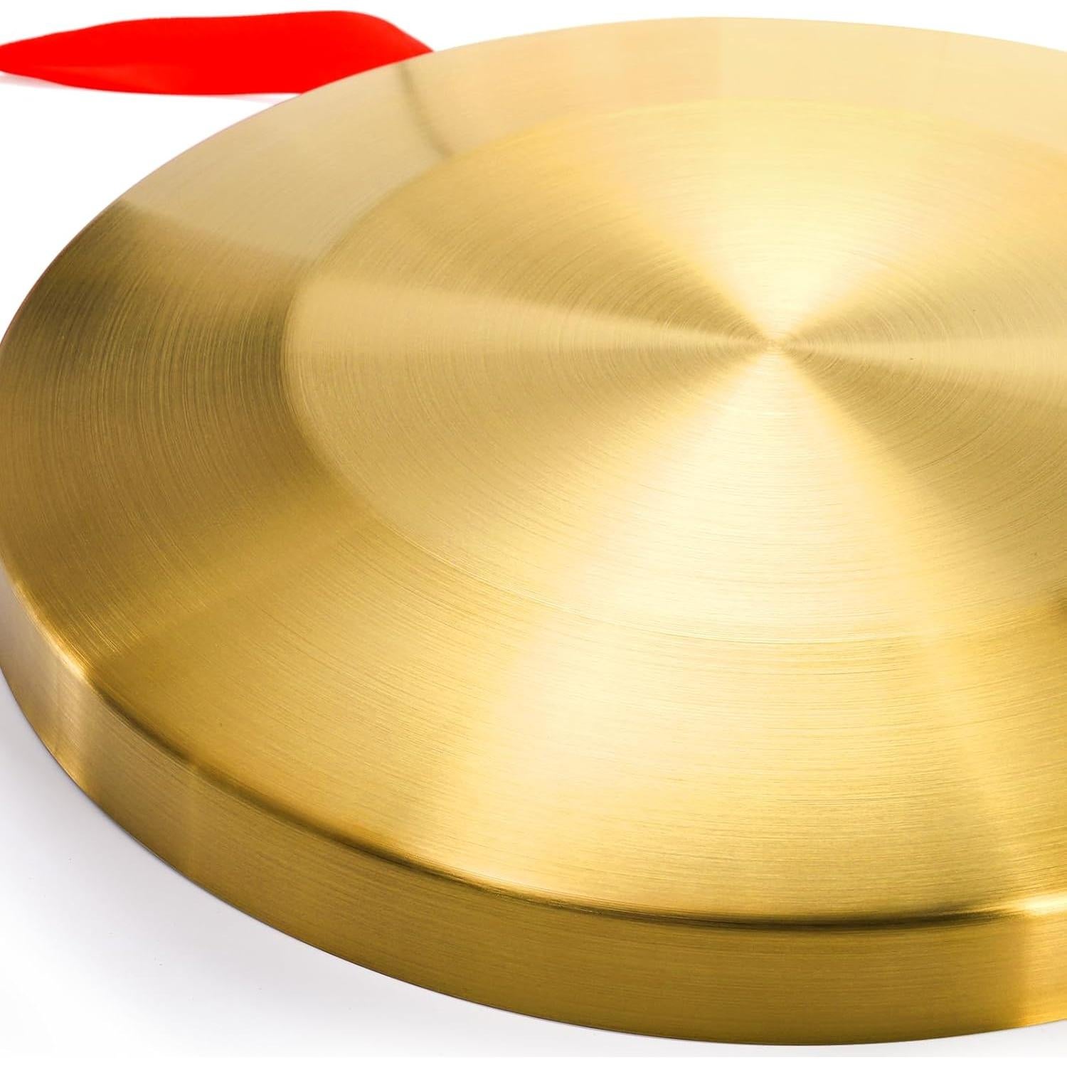 Gong Chino ZEAYEA 32 cm con Mazo y Cinta Roja