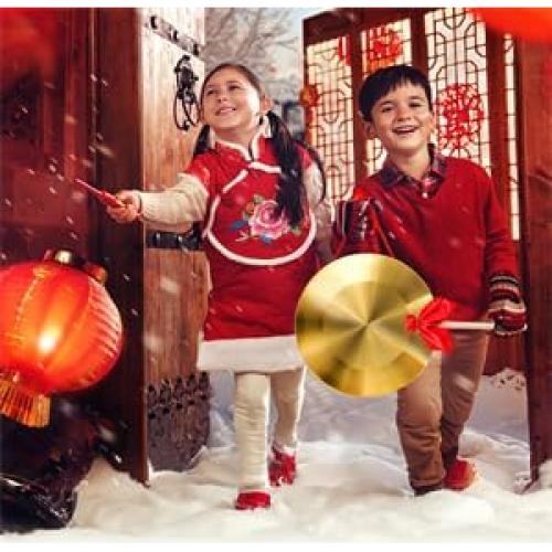 Gong Chino ZEAYEA 32 cm con Mazo y Cinta Roja