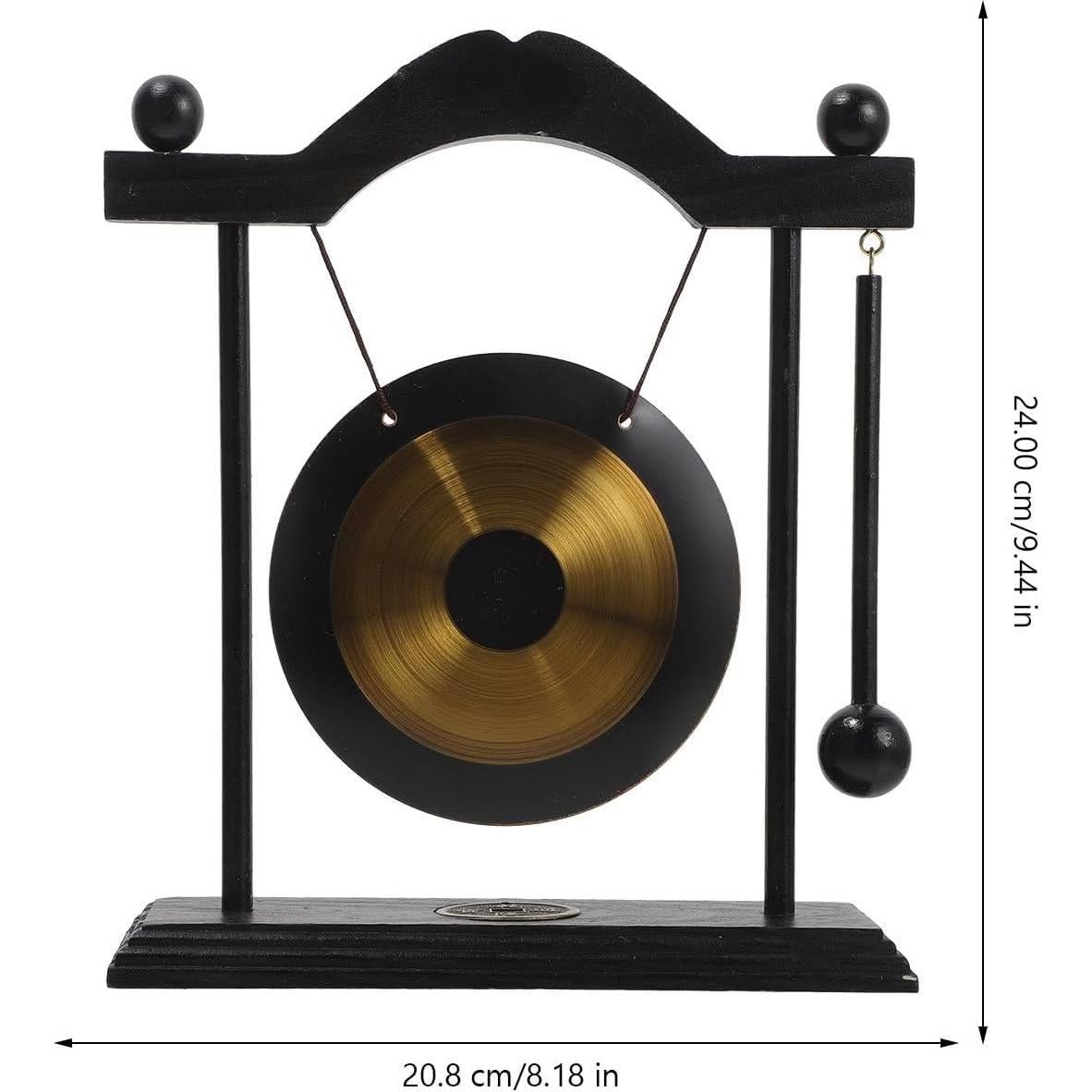 Gong de Latón HOMSFOU con Soporte y Mazo 24x21cm Feng Shui