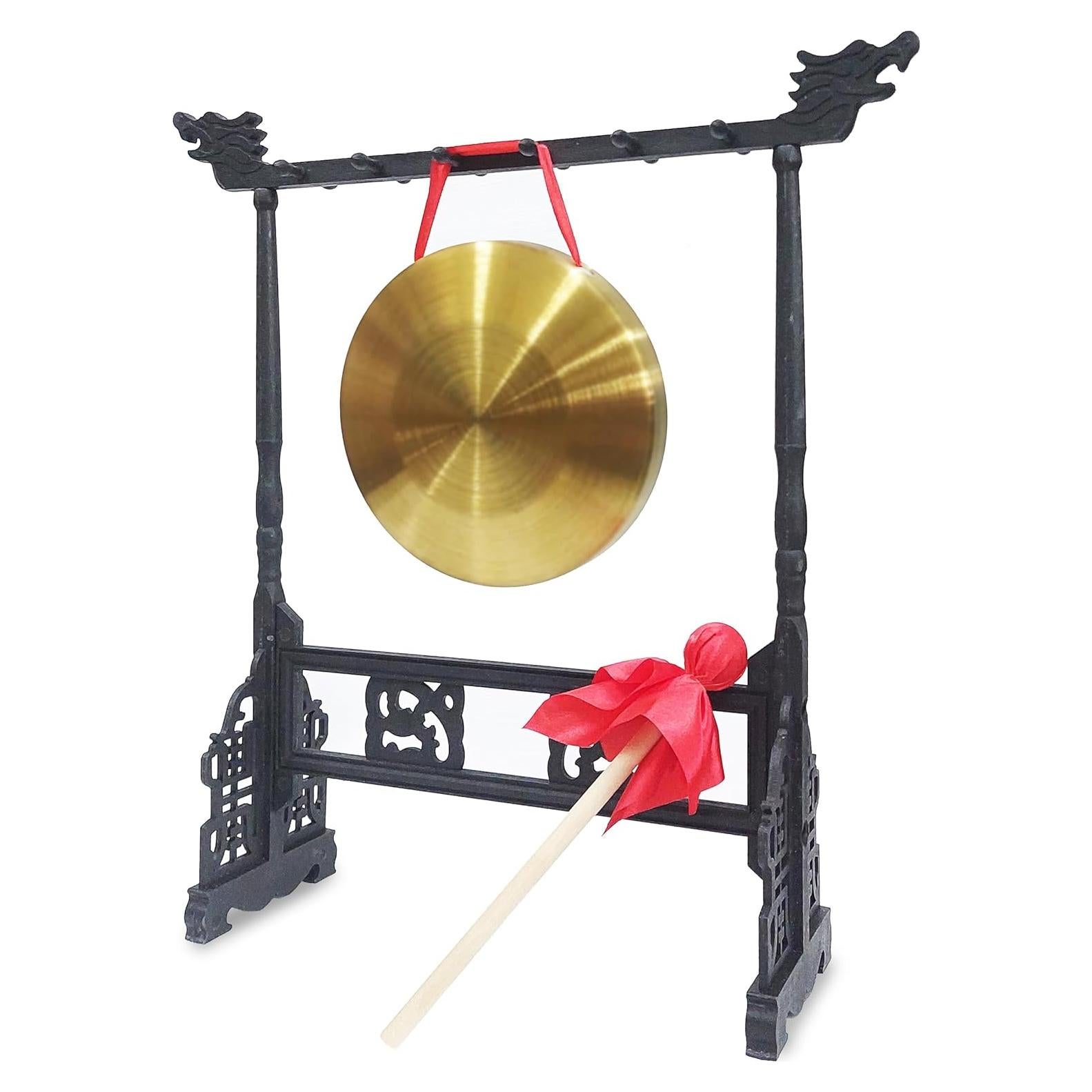 SABLUE Zen Art Brass Feng Shui Desktop Gong Elevate Home Ambiance Exquisite Bring Wealth Fortune Blessings Unique Housewarming Luxury Gift Idea Rammer