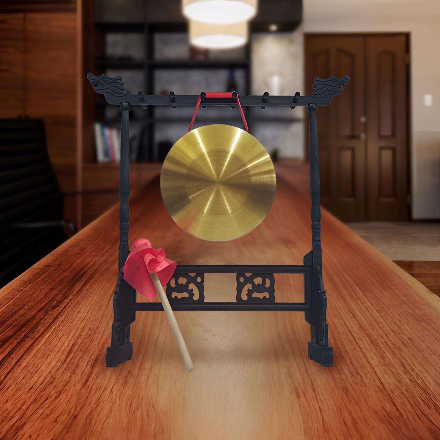 SABLUE Zen Art Brass Feng Shui Desktop Gong Elevate Home Ambiance Exquisite Bring Wealth Fortune Blessings Unique Housewarming Luxury Gift Idea Rammer
