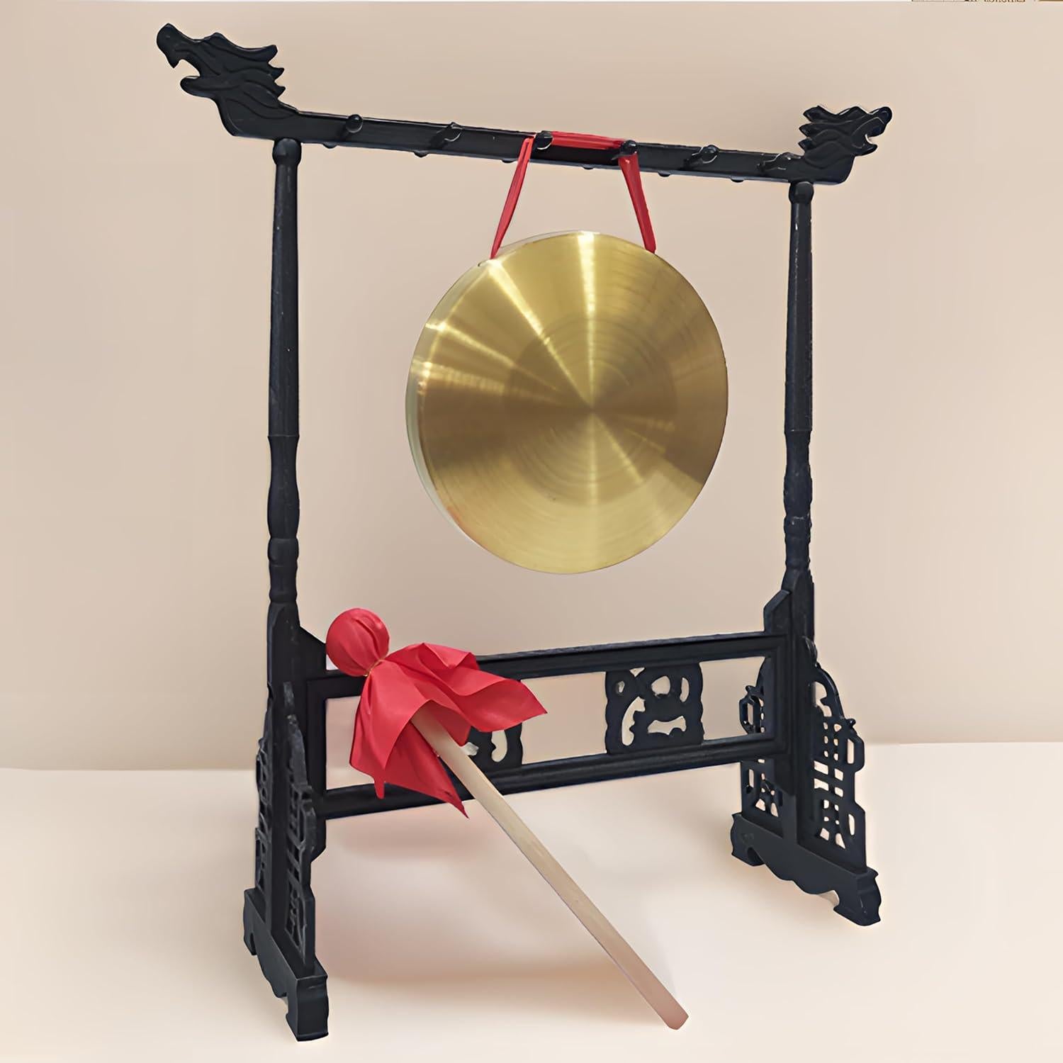 SABLUE Zen Art Brass Feng Shui Desktop Gong Elevate Home Ambiance Exquisite Bring Wealth Fortune Blessings Unique Housewarming Luxury Gift Idea Rammer