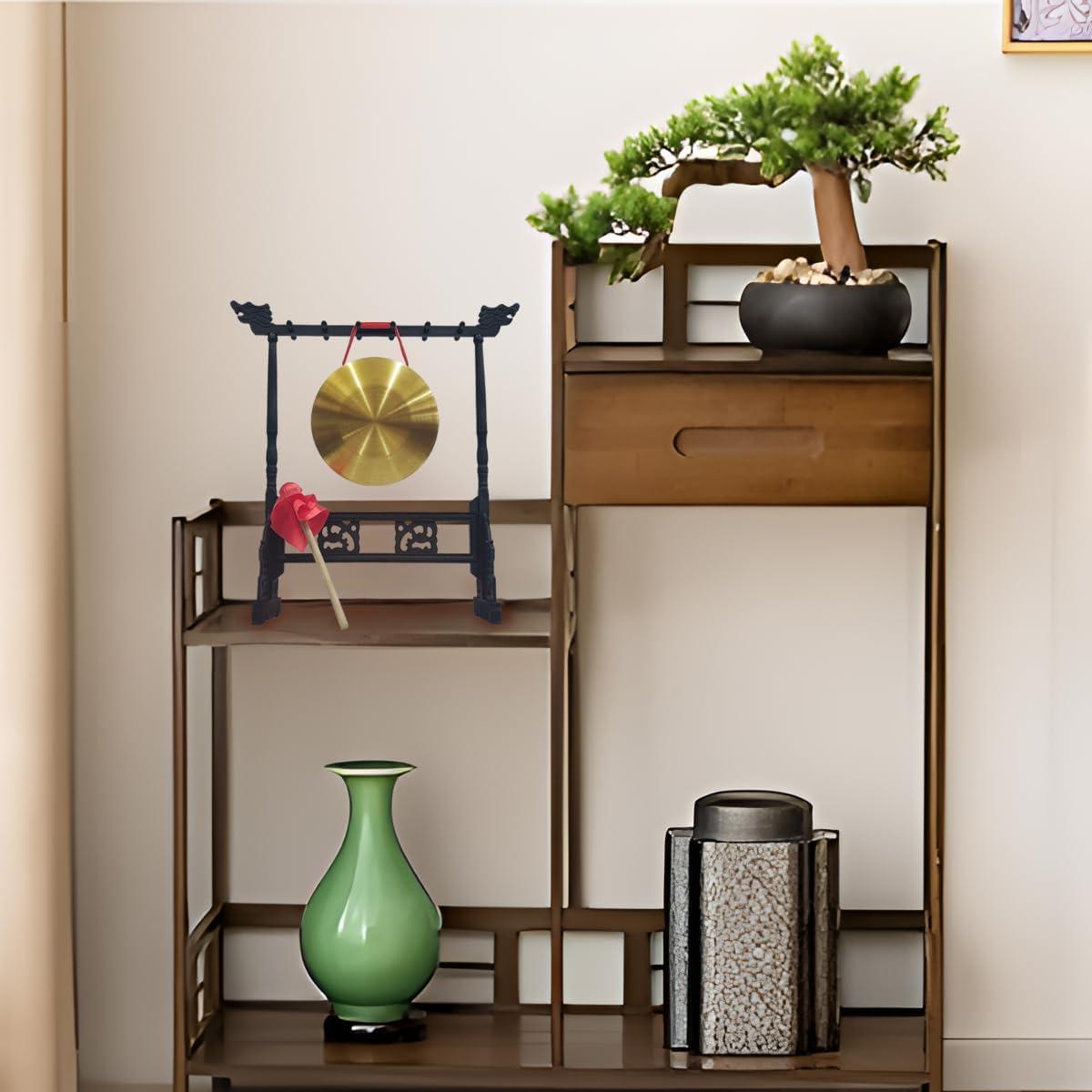 SABLUE Zen Art Brass Feng Shui Desktop Gong Elevate Home Ambiance Exquisite Bring Wealth Fortune Blessings Unique Housewarming Luxury Gift Idea Rammer