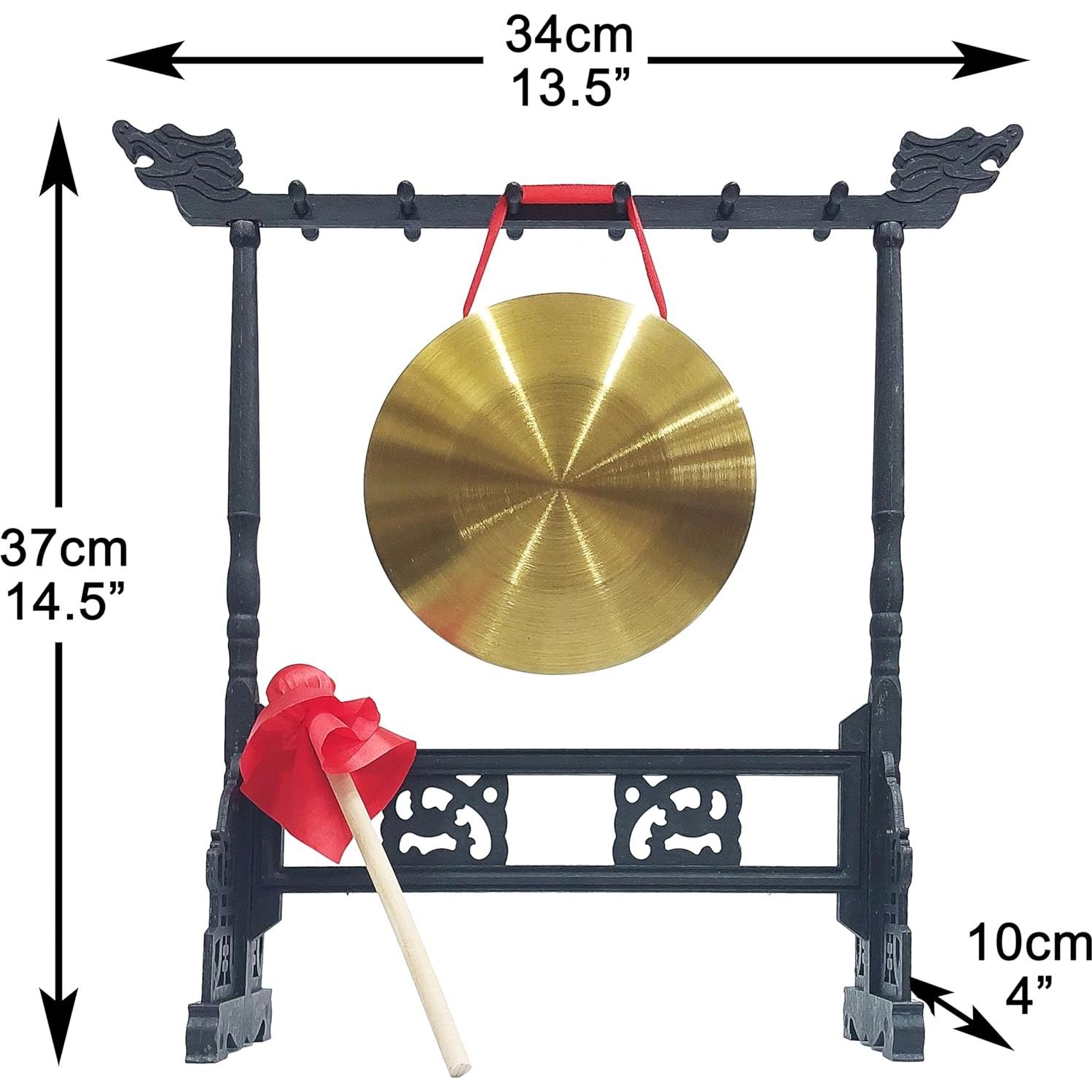 SABLUE Zen Art Brass Feng Shui Desktop Gong Elevate Home Ambiance Exquisite Bring Wealth Fortune Blessings Unique Housewarming Luxury Gift Idea Rammer