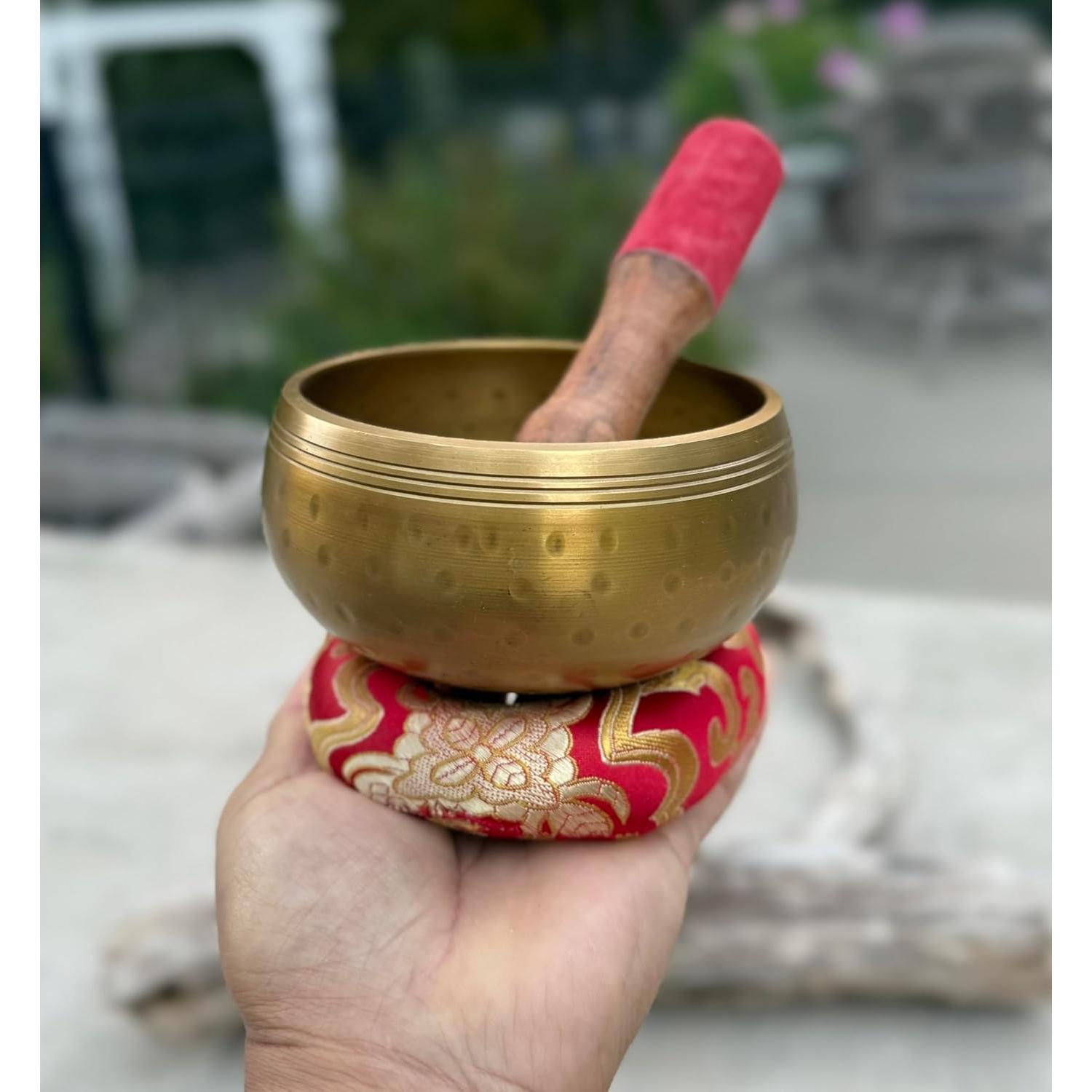 Cuenco Cantante Tibetano Lungta Imports Mediano con Gong y Martillo
