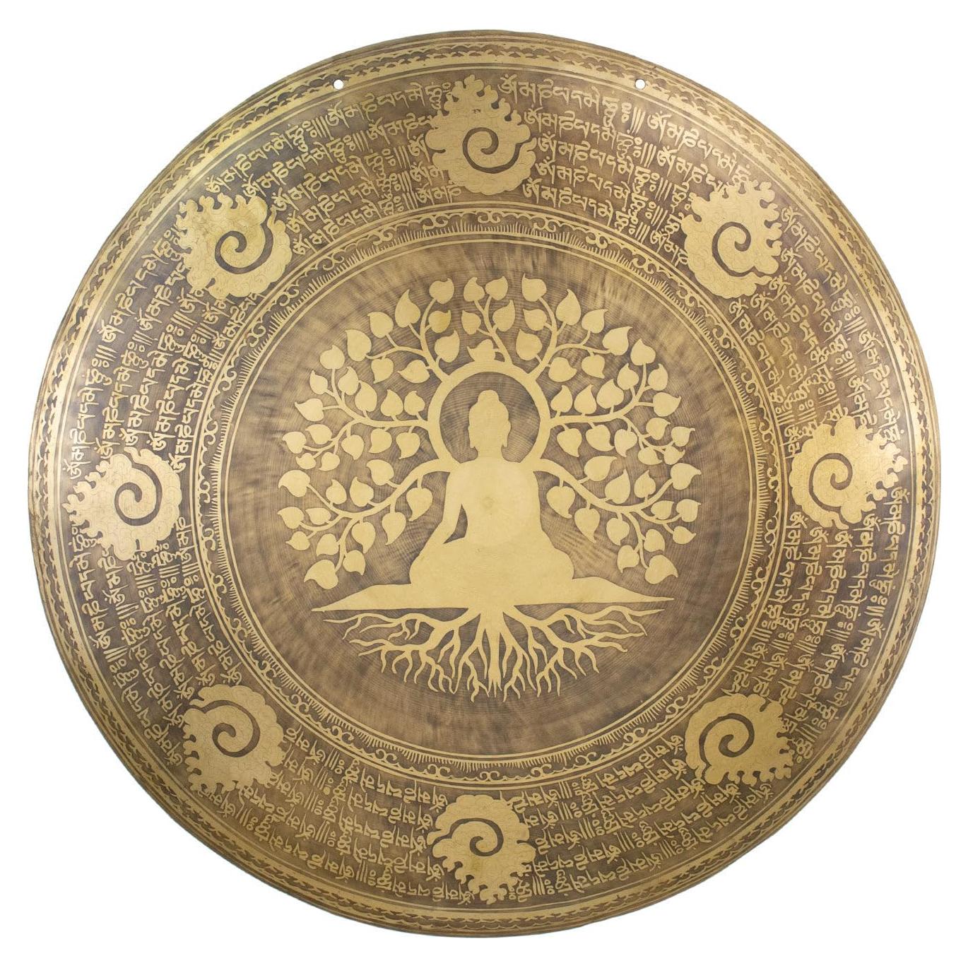 Gong del Árbol Bodhi 45.7 cm - Bronce Nepalí Hecho a Mano