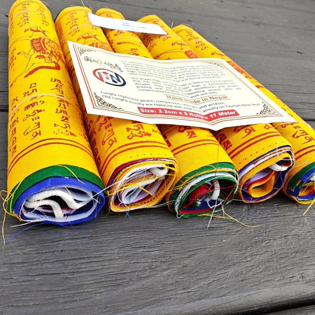 Banderas de Oración Tibetanas Auténticas - 50 Banderas 21x21cm