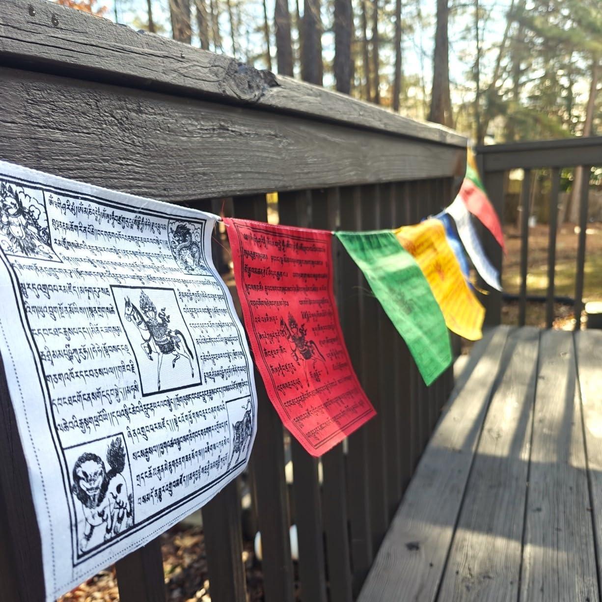 Banderas de Oración Tibetanas Auténticas - 50 Banderas 21x21cm