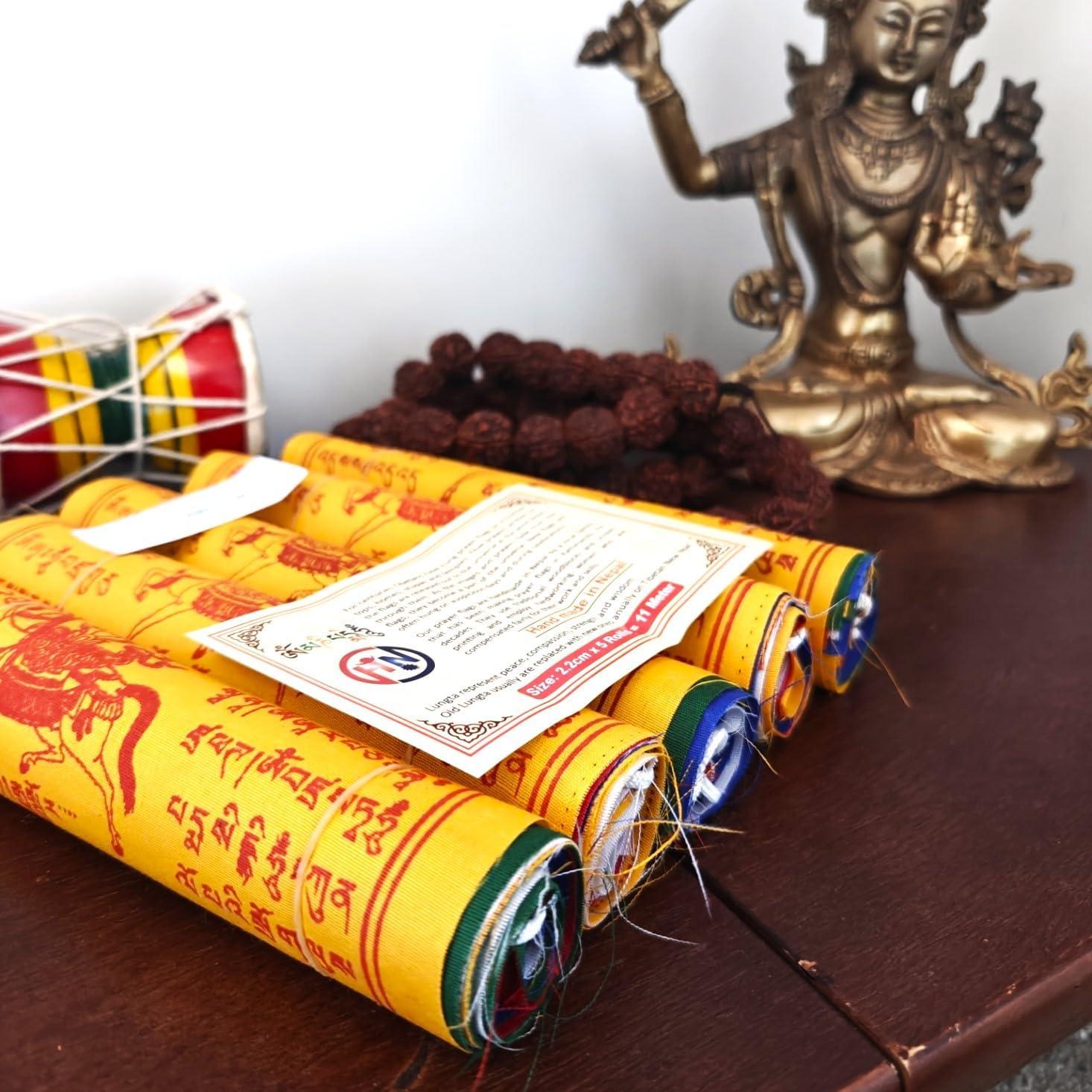 Banderas de Oración Tibetanas Auténticas - 50 Banderas 21x21cm