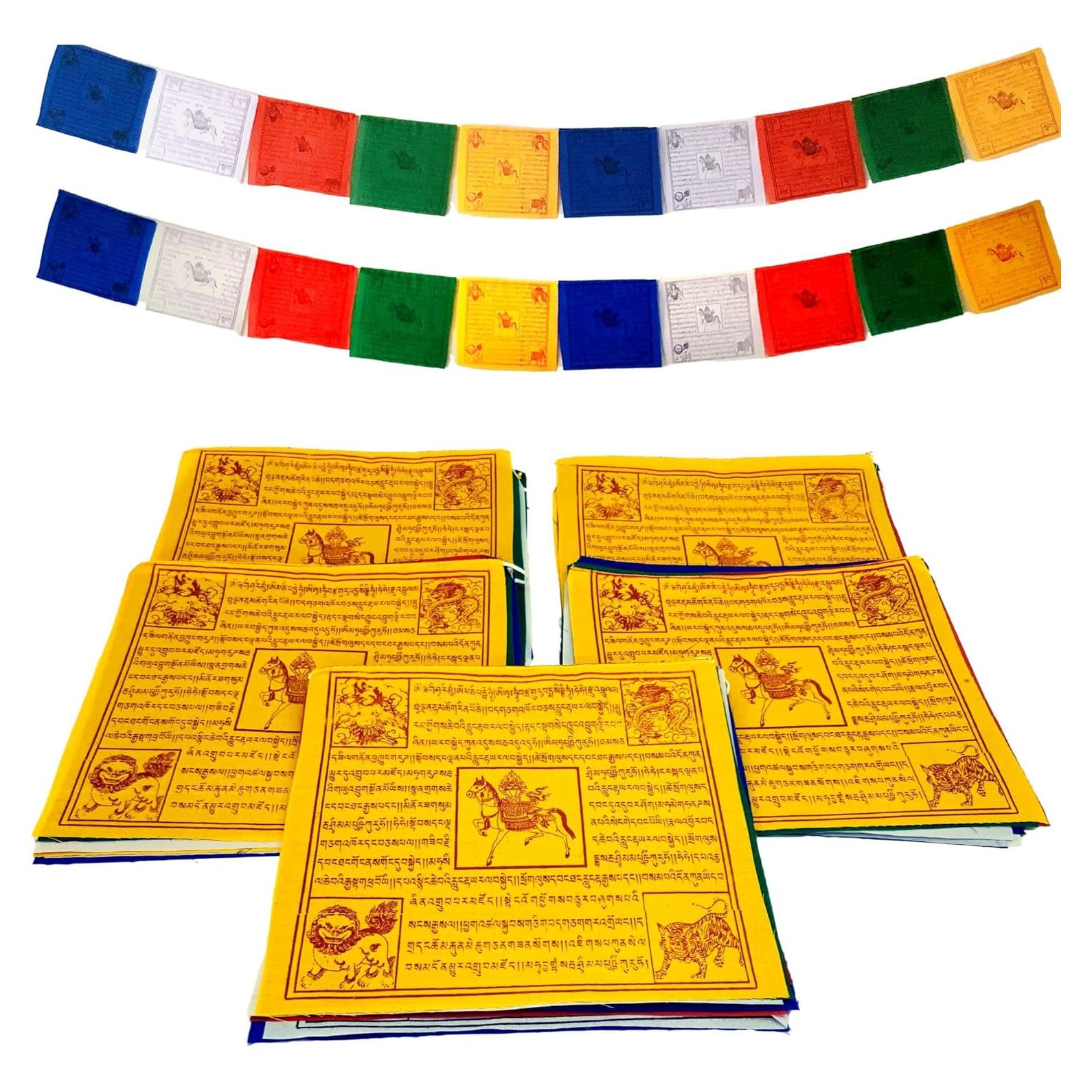Banderas de Oración Tibetanas Healing Lama - 50 Banderas 16.5cm