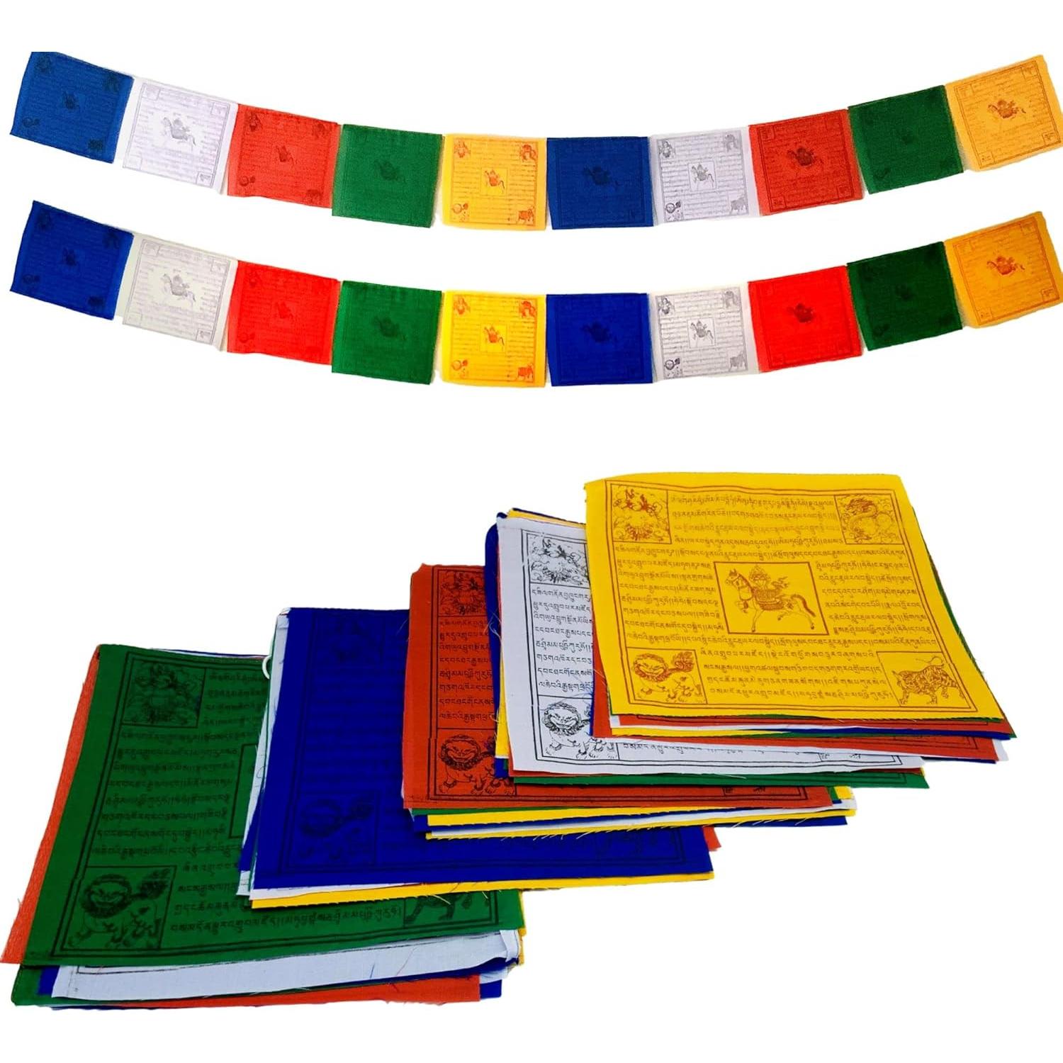 Banderas de Oración Tibetanas Healing Lama - 50 Banderas 16.5cm