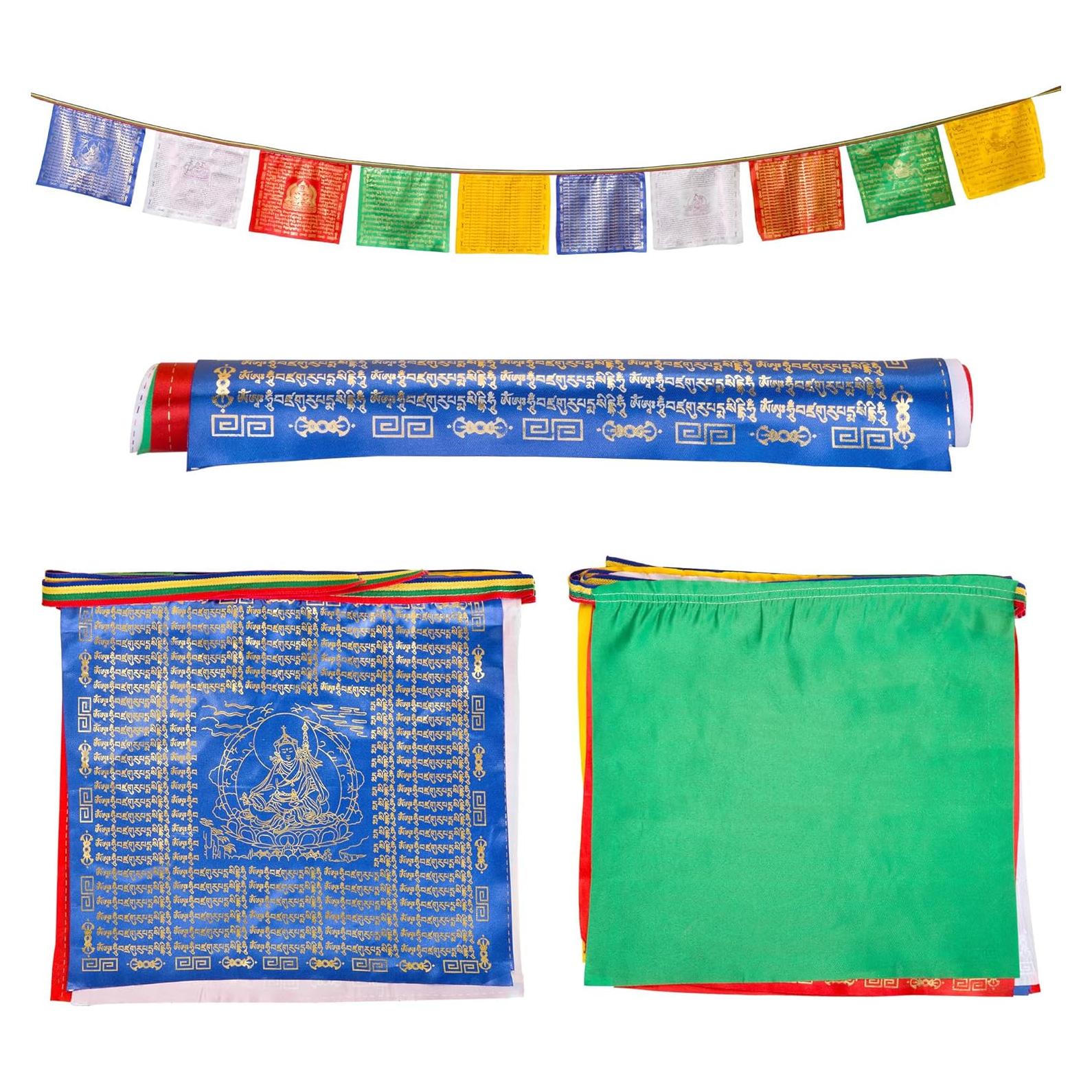 Conjunto de Banderas de Oración Tibetanas ZenBless - 10 Banderas 34.8x34cm