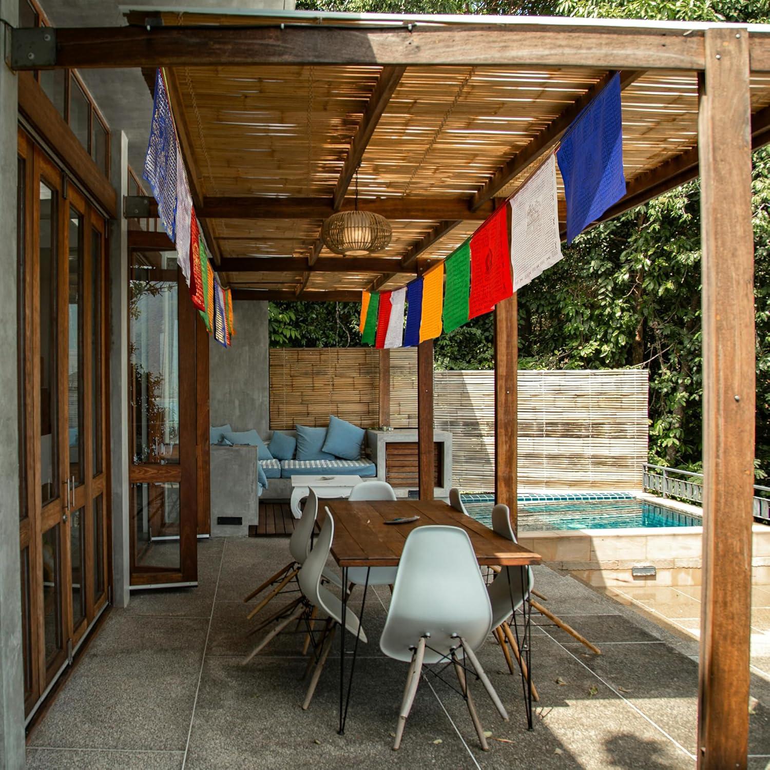 Conjunto de Banderas de Oración Tibetanas ZenBless - 10 Banderas 34.8x34cm