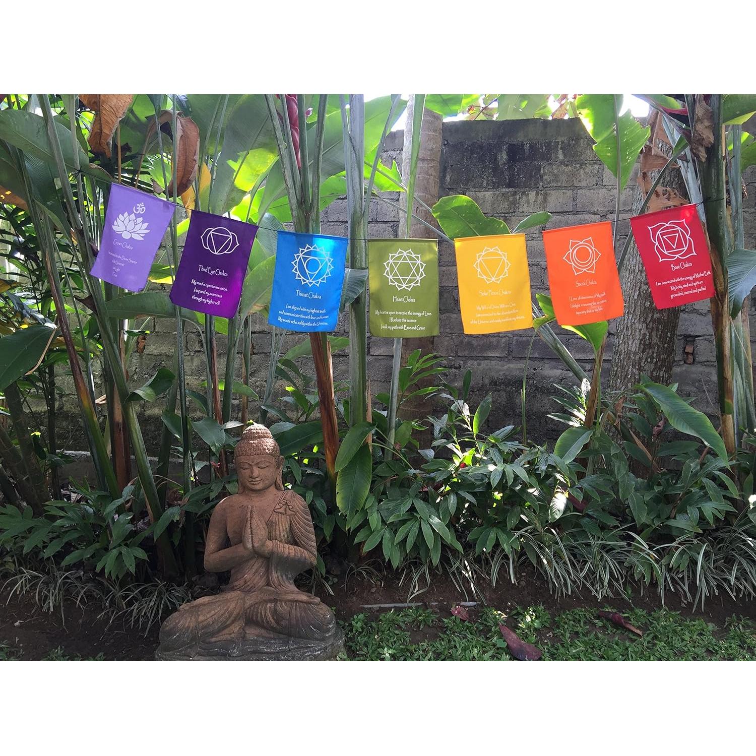 Banderas de Oración de Siete Chakras 22x30 cm - Bali