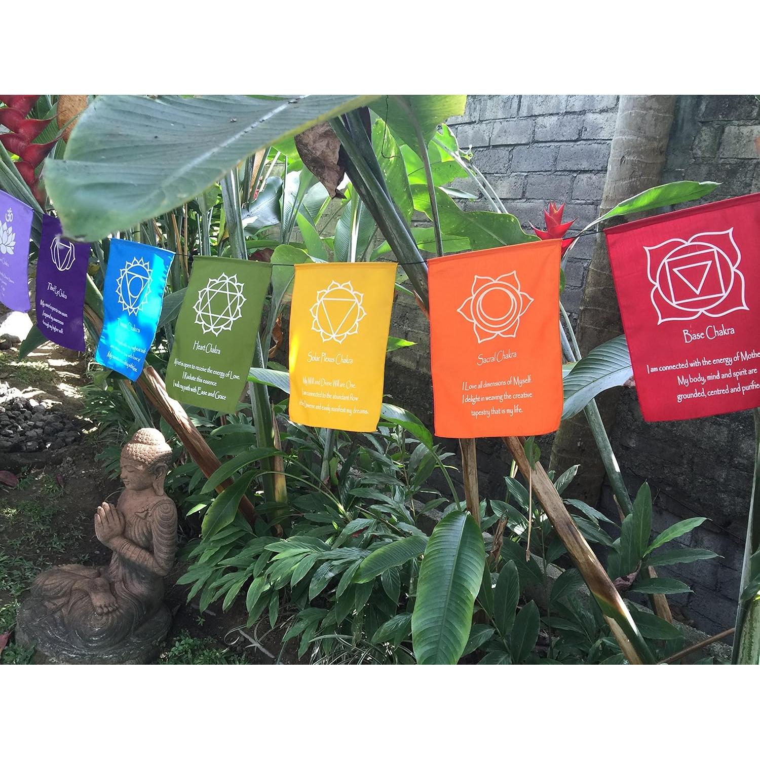 Banderas de Oración de Siete Chakras 22x30 cm - Bali