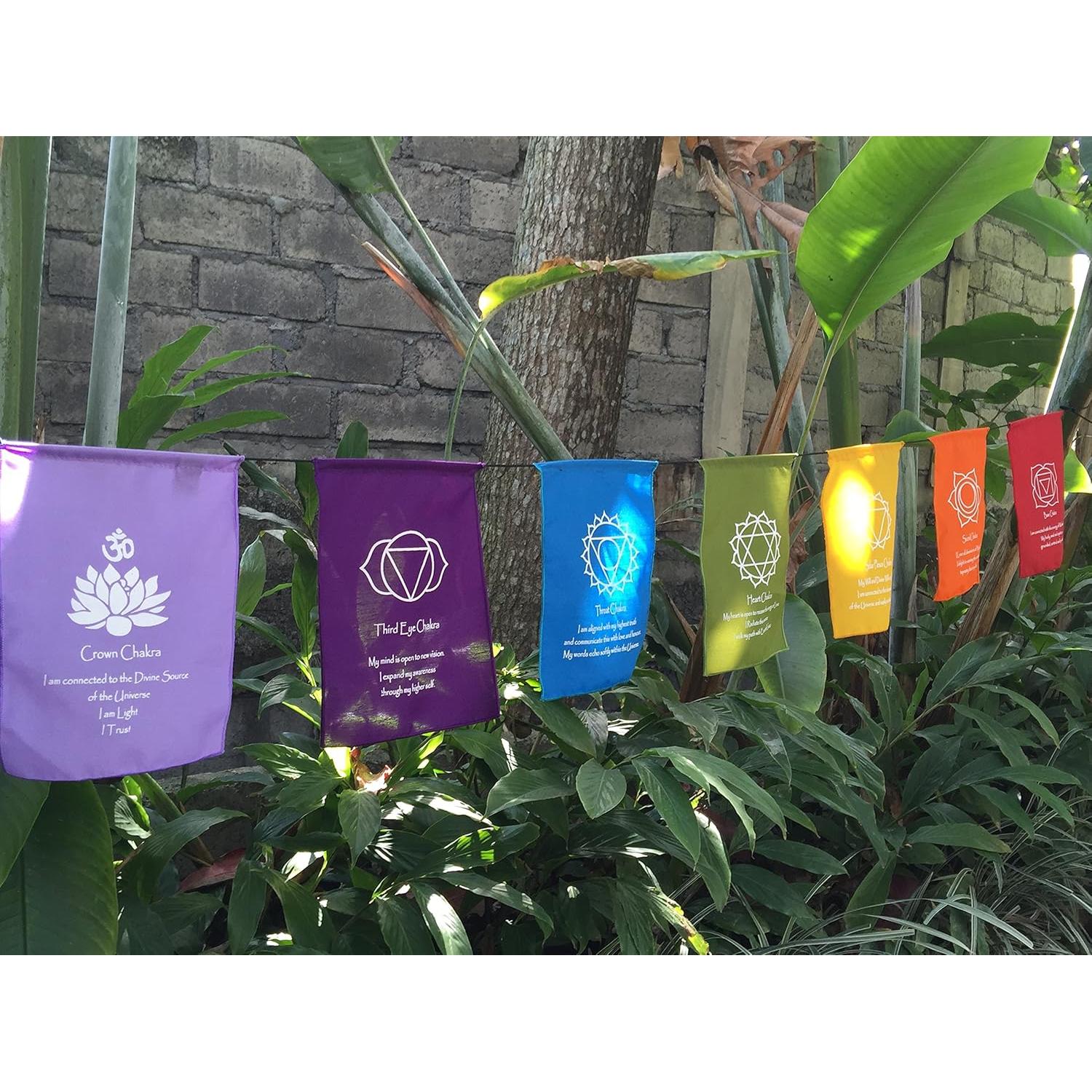 Banderas de Oración de Siete Chakras 22x30 cm - Bali