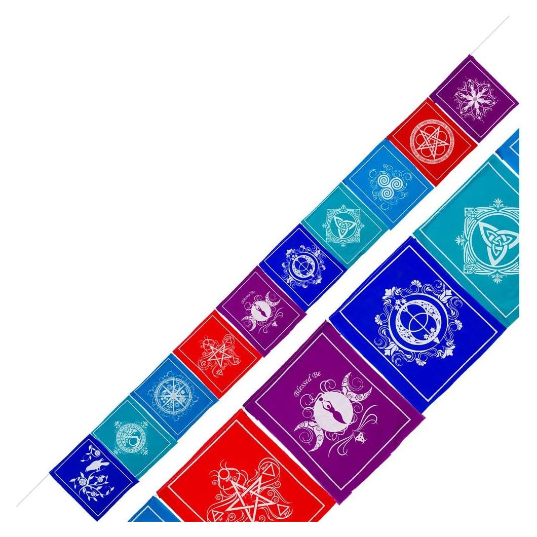 Bandera de Oración Tibetana Pagana 100% Algodón 22.68g