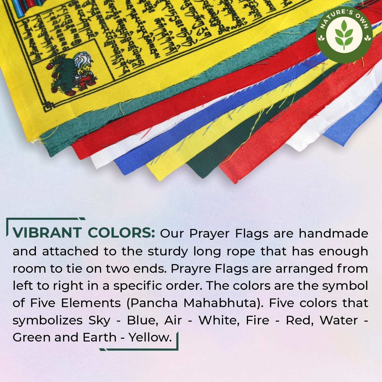 Conjunto de 10 Banderas de Oración Tibetanas 23x33cm - Lung Ta