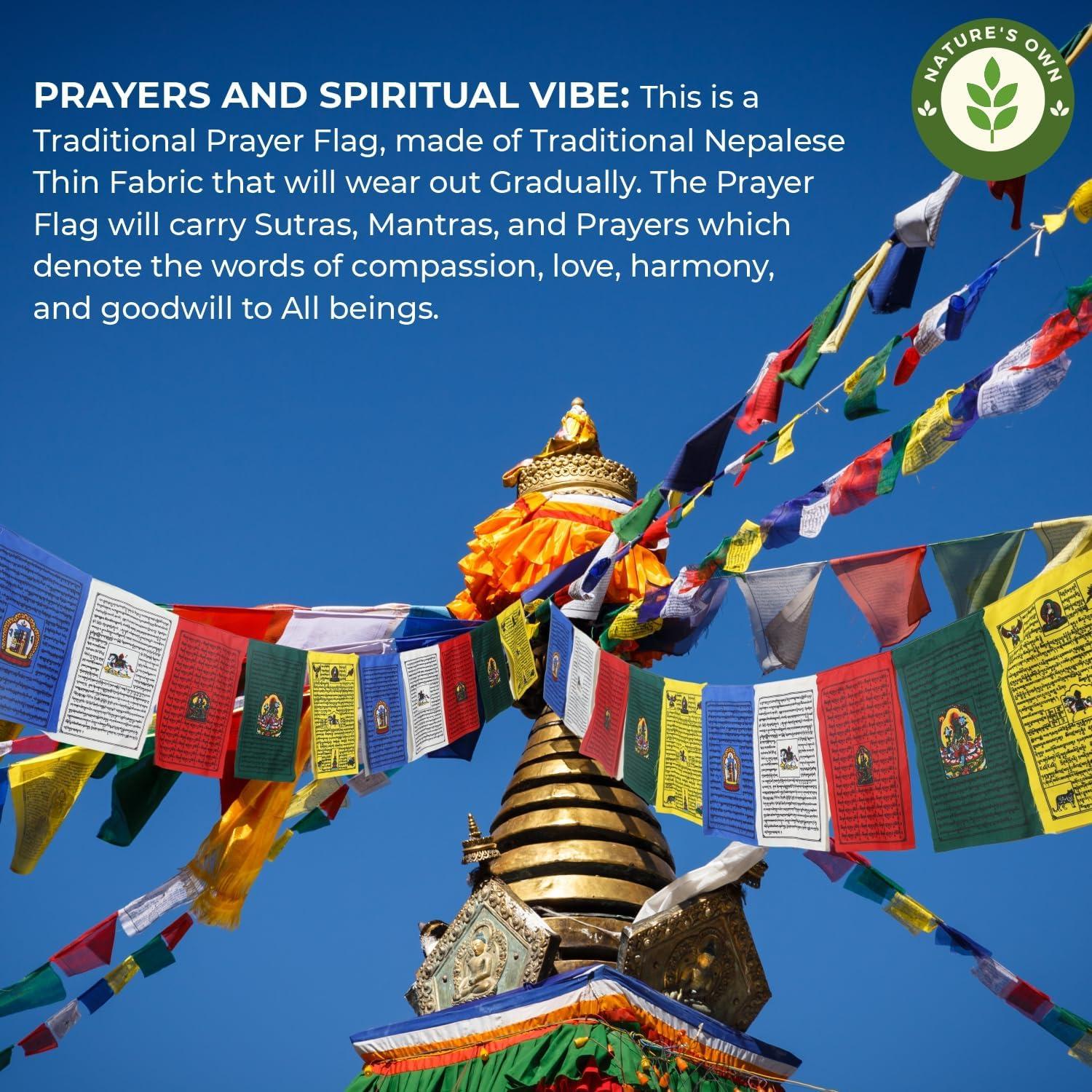 Conjunto de 10 Banderas de Oración Tibetanas 23x33cm - Lung Ta