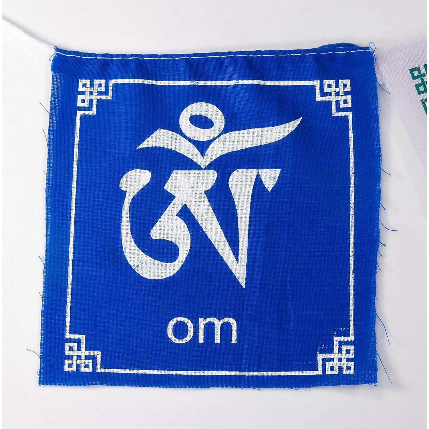 Banderas de Oración Tibetanas OM MANI PADME HUM - 10 Unidades