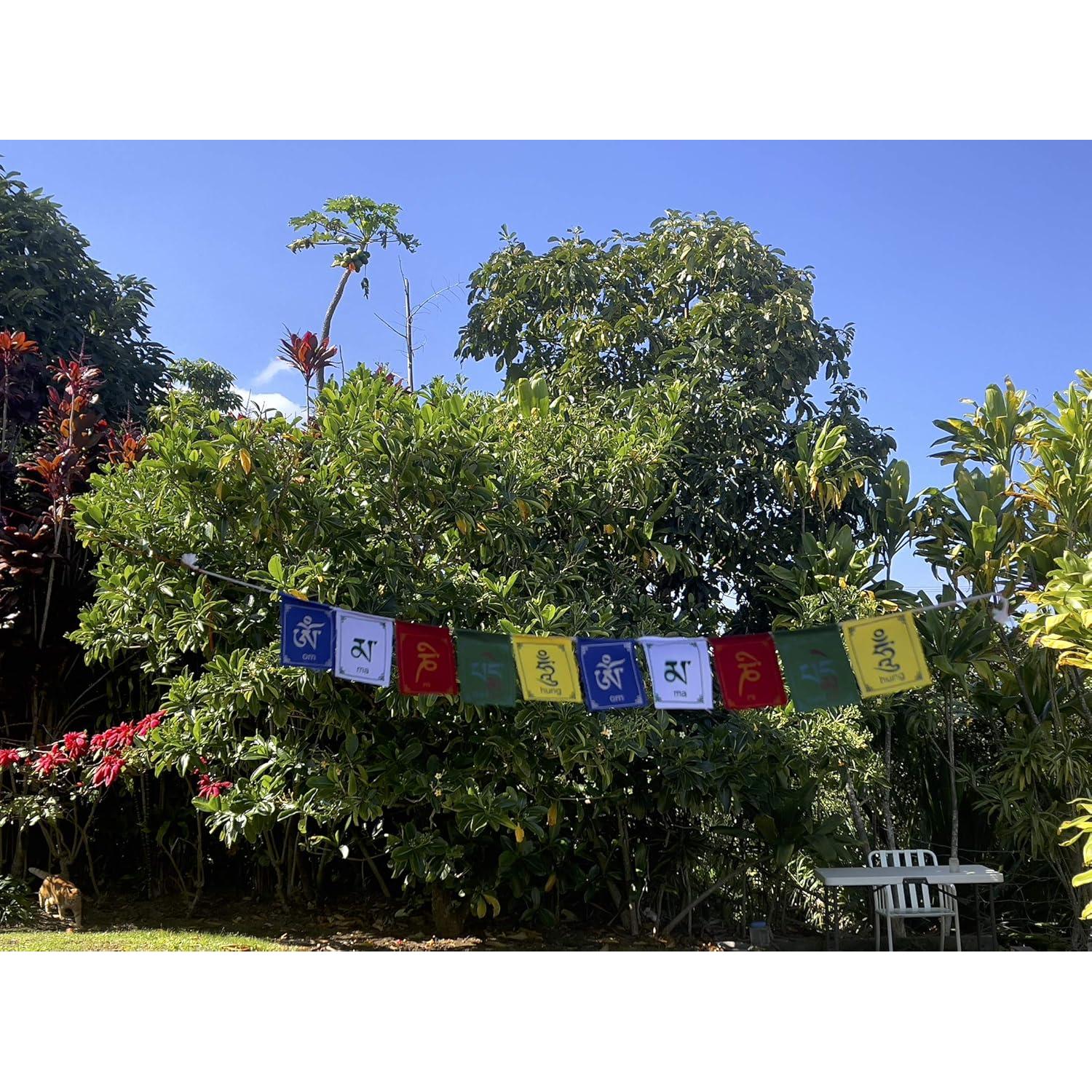 Banderas de Oración Tibetanas OM MANI PADME HUM - 10 Unidades