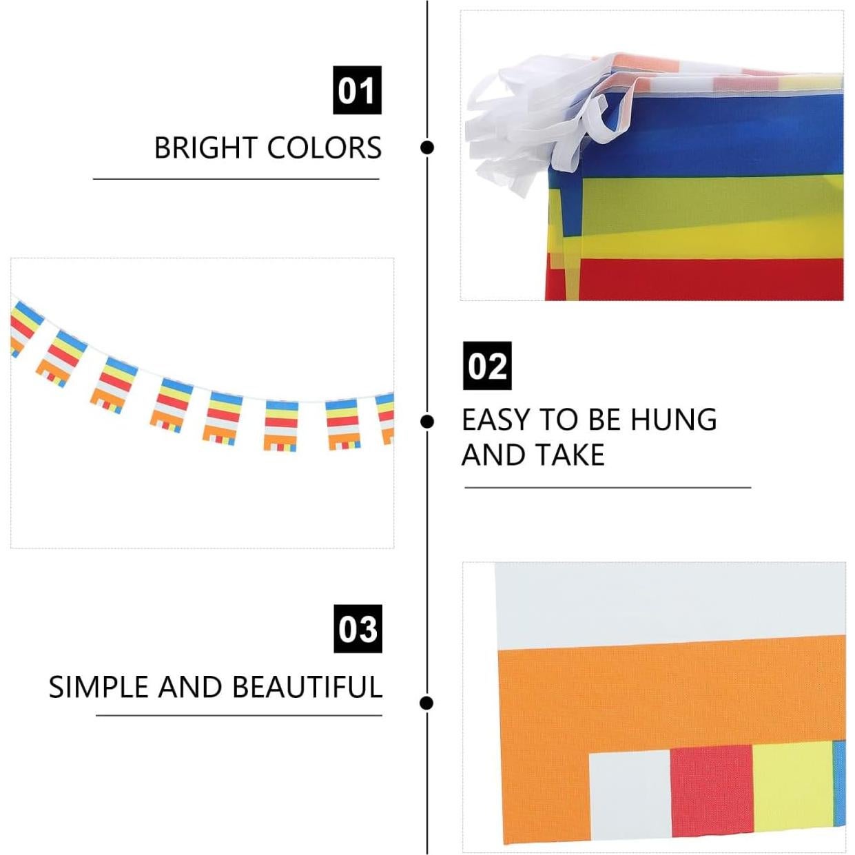 Banderas de Oración Budistas FONDOTIN 100x21 cm 5 Colores