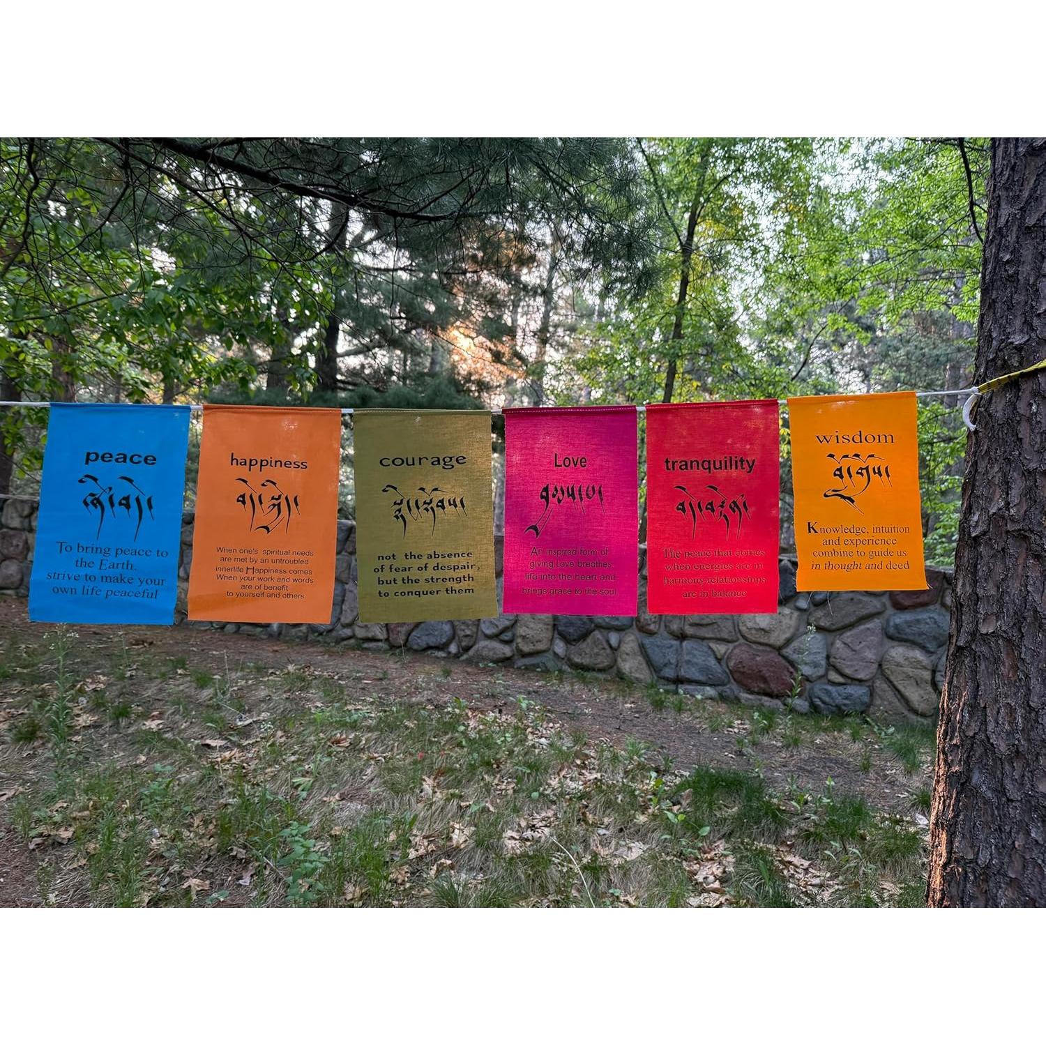 Banderas de Oración Tibetanas Hechas a Mano - DharmaObjects