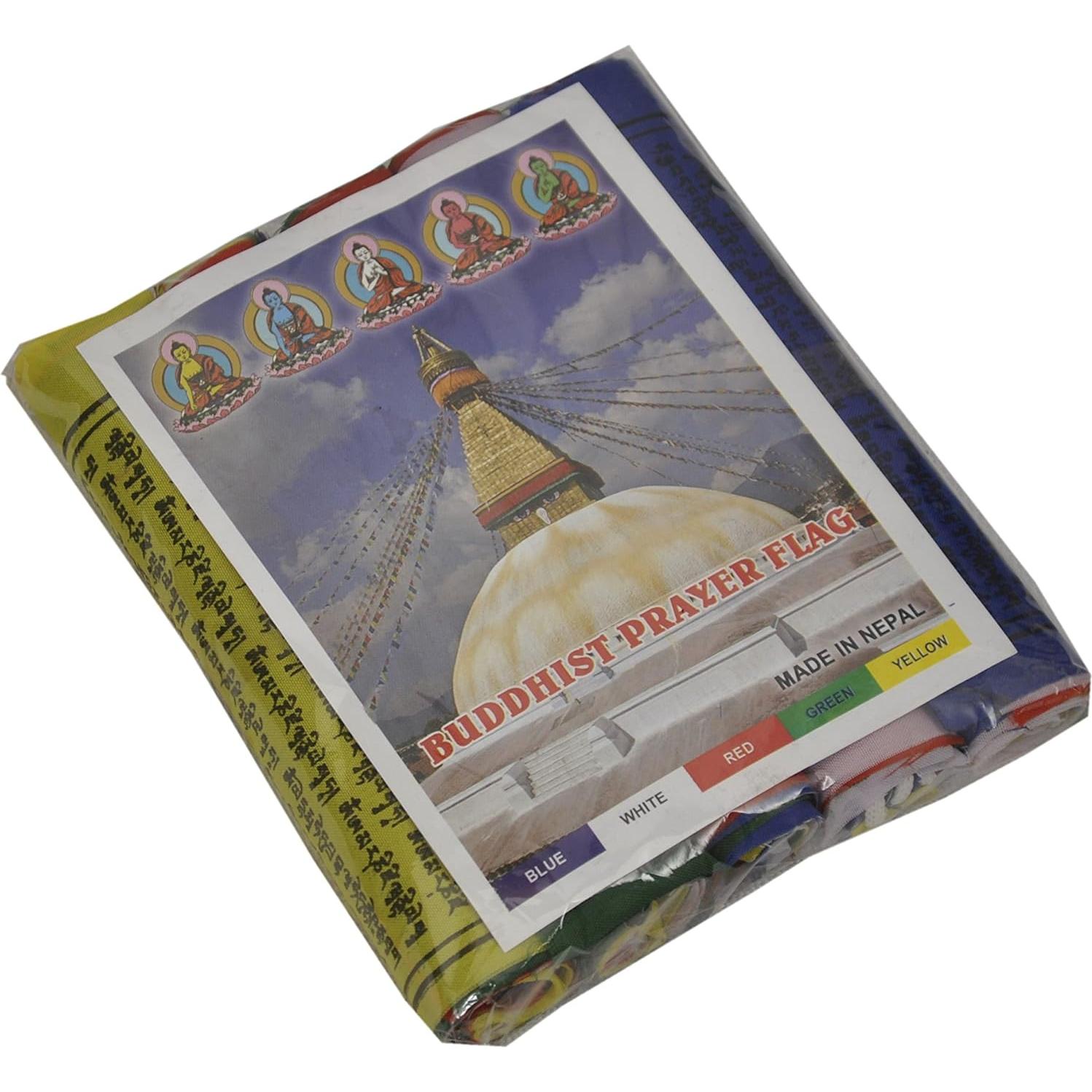 Banderas de Oración Budistas Tibetanas Kasthamandap - Paquete de 50