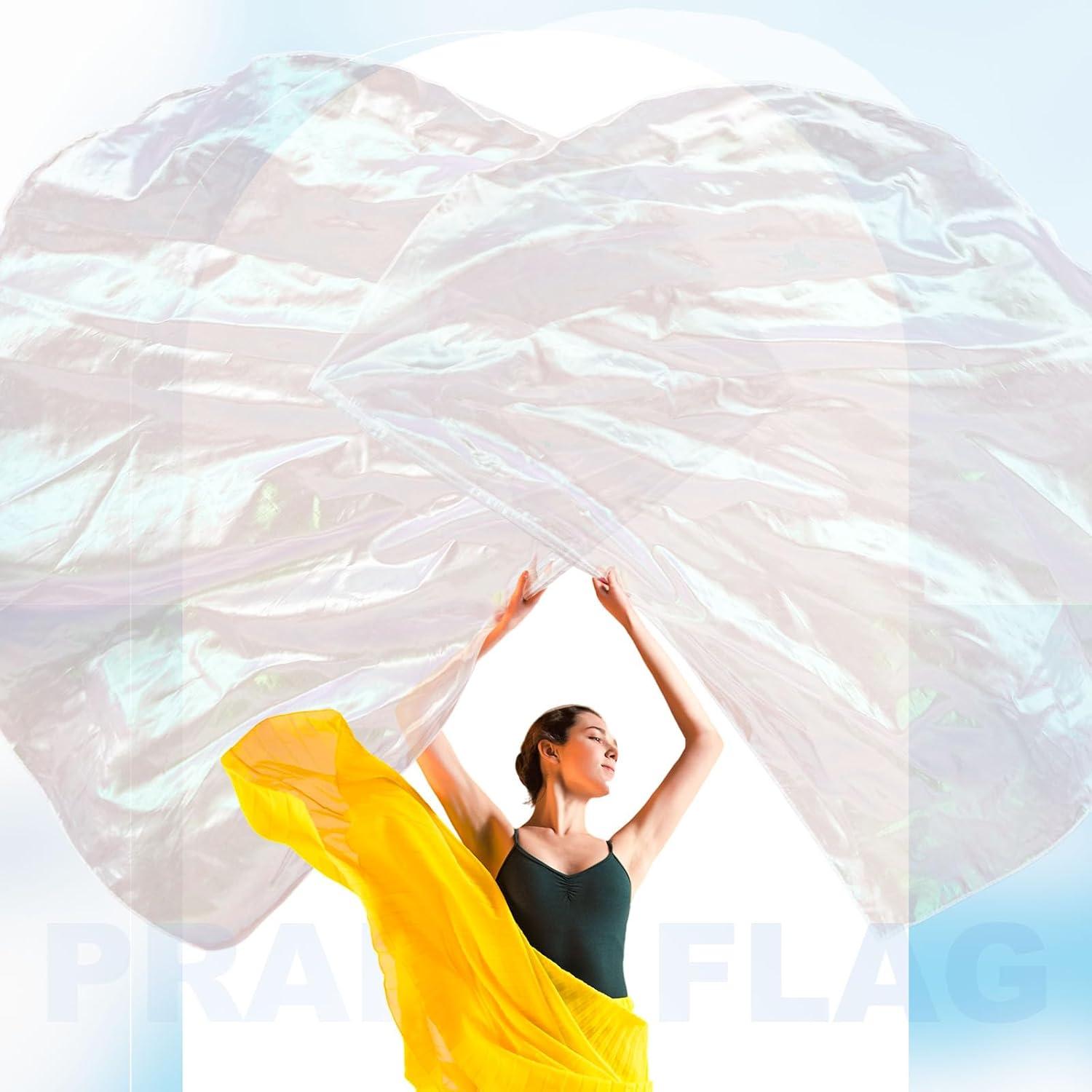 Banderas de Alabanza Jetec 2 Set 96-140 cm Blanca Transparente