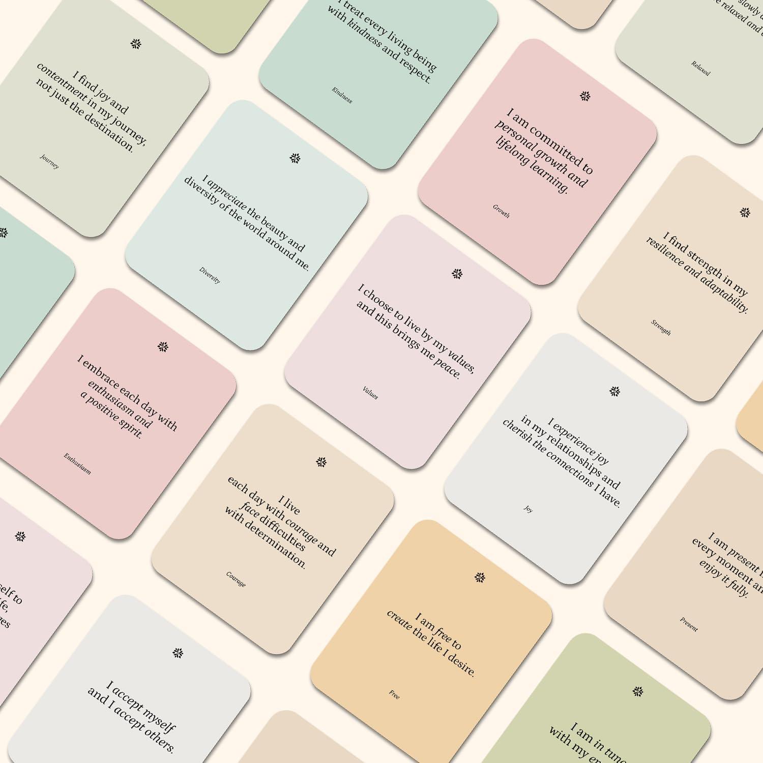 Tarjetas de Afirmación Positiva BIROYAL - 55 Tarjetas 8.9x7.1cm