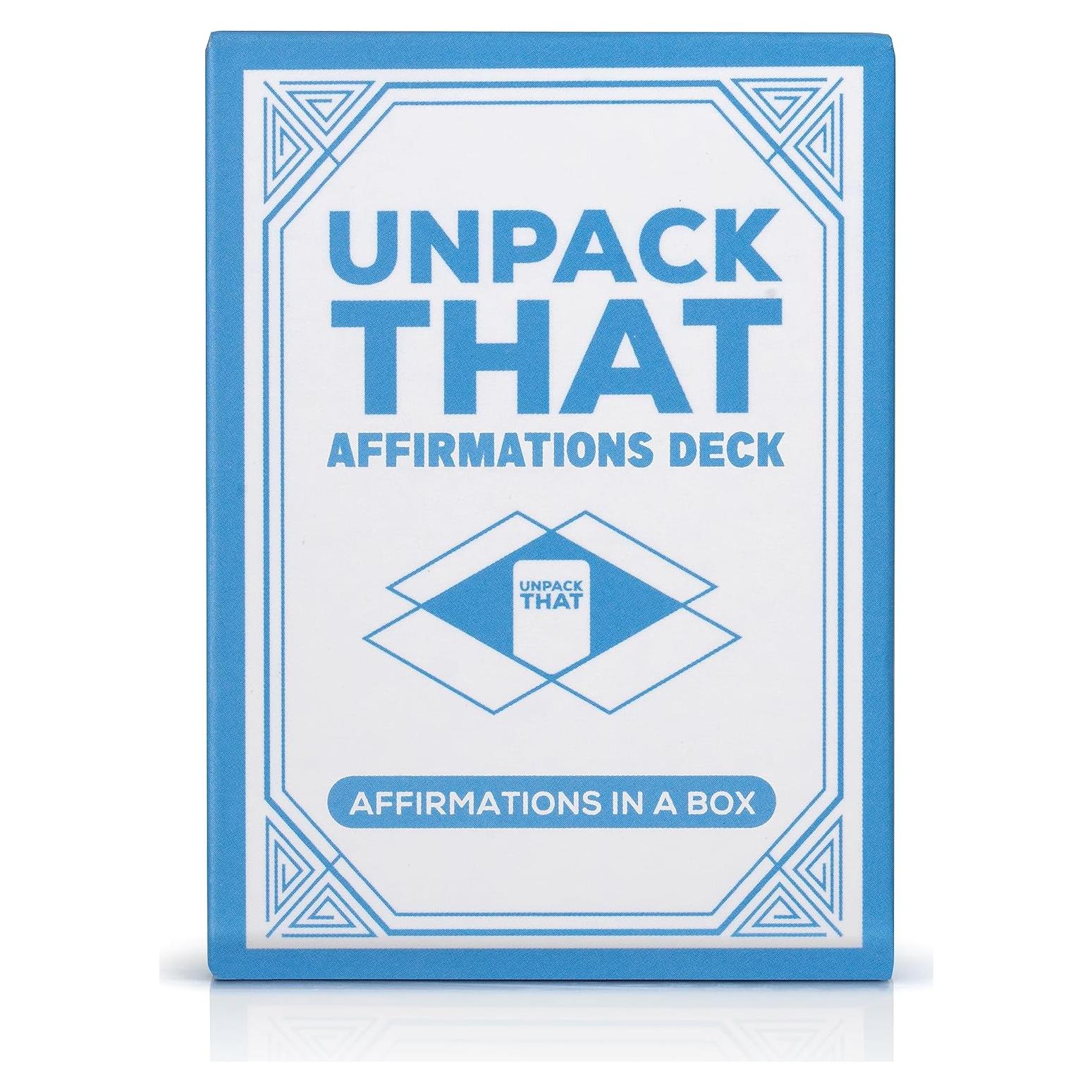 Juego de Cartas de Afirmaciones UNPACK THAT - 25 Tarjetas de Crecimiento Personal
