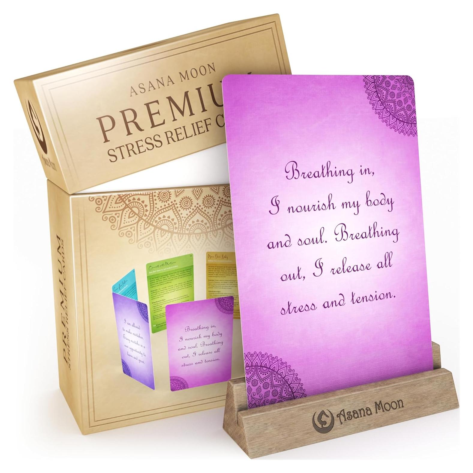 Tarjetas de Alivio del Estrés Asana Moon - 88 Afirmaciones Positivas