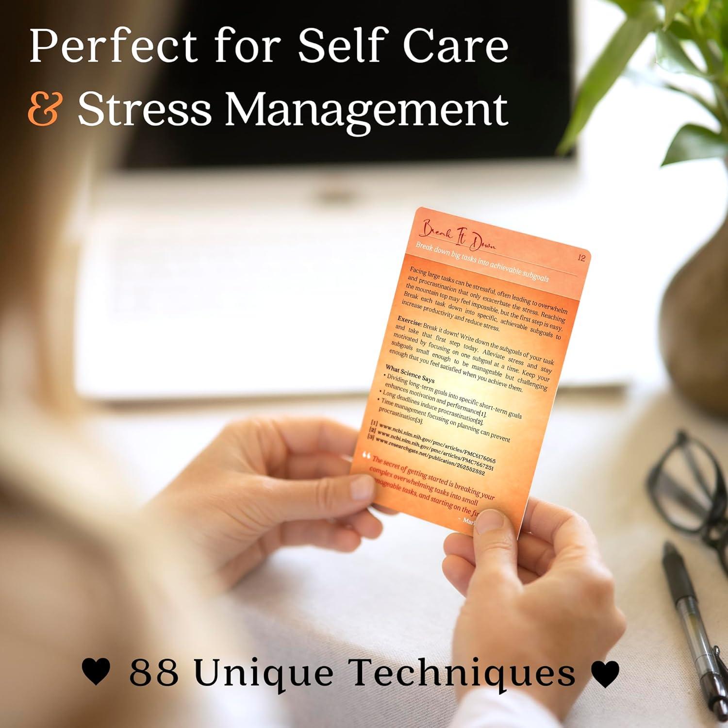 Tarjetas de Alivio del Estrés Asana Moon - 88 Afirmaciones Positivas