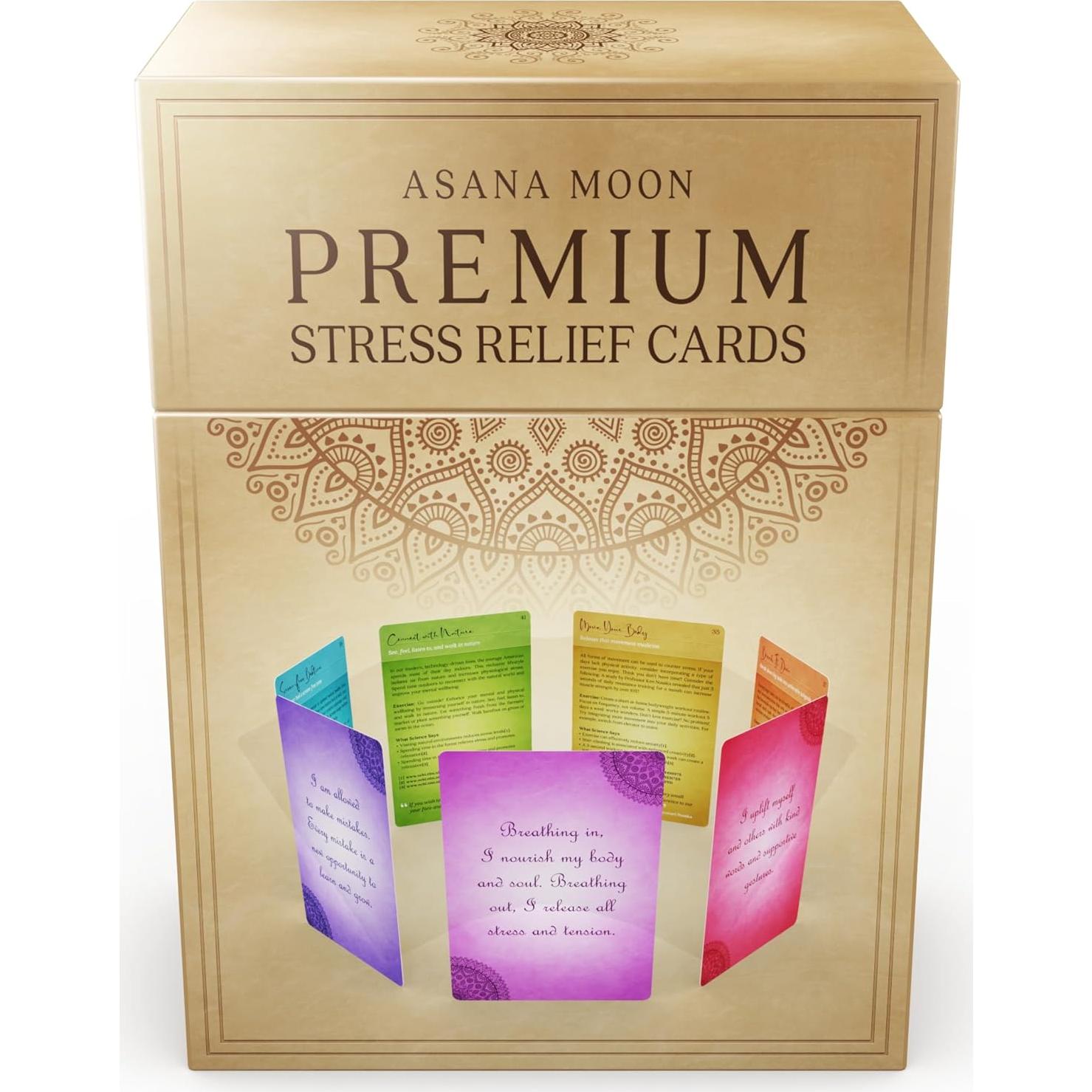 Tarjetas de Alivio del Estrés Asana Moon - 88 Afirmaciones Positivas