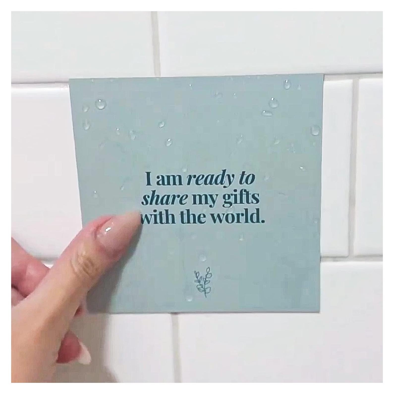 Tarjetas de Afirmación Impermeables Cuidado Personal Ducha 14 Citas