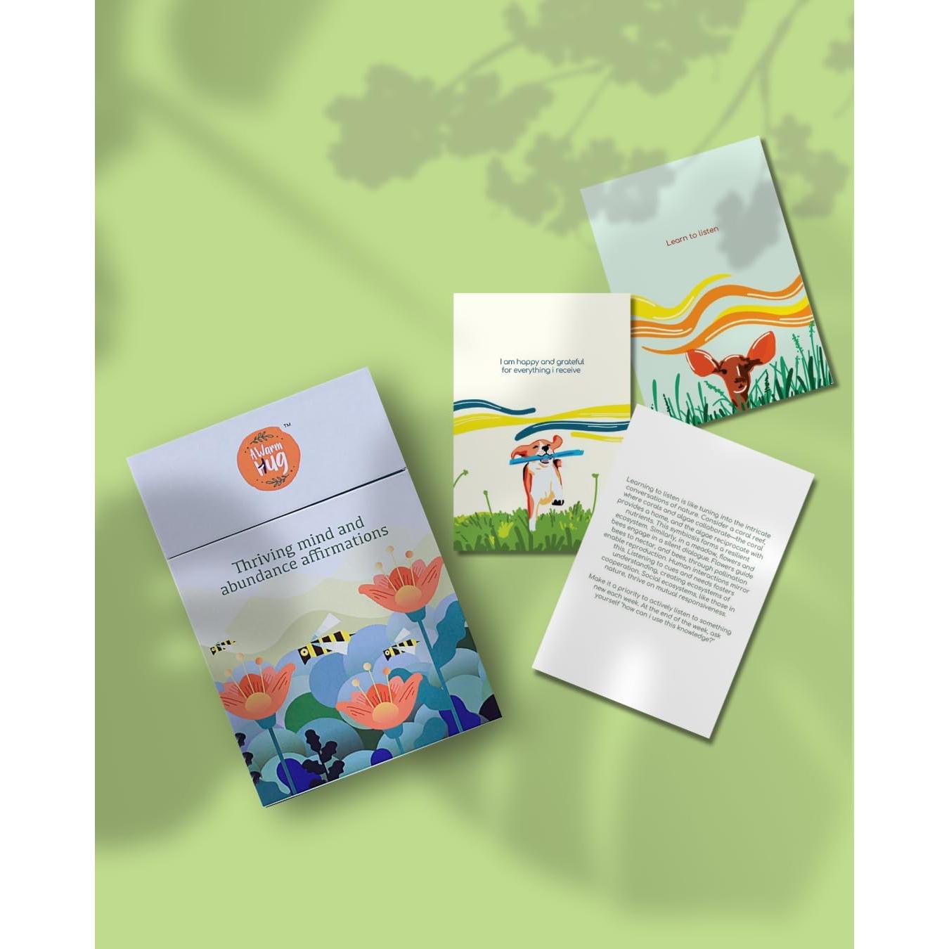 Tarjetas de Afirmaciones Conscientes Un Abrazo Cálido - 60 Unidades