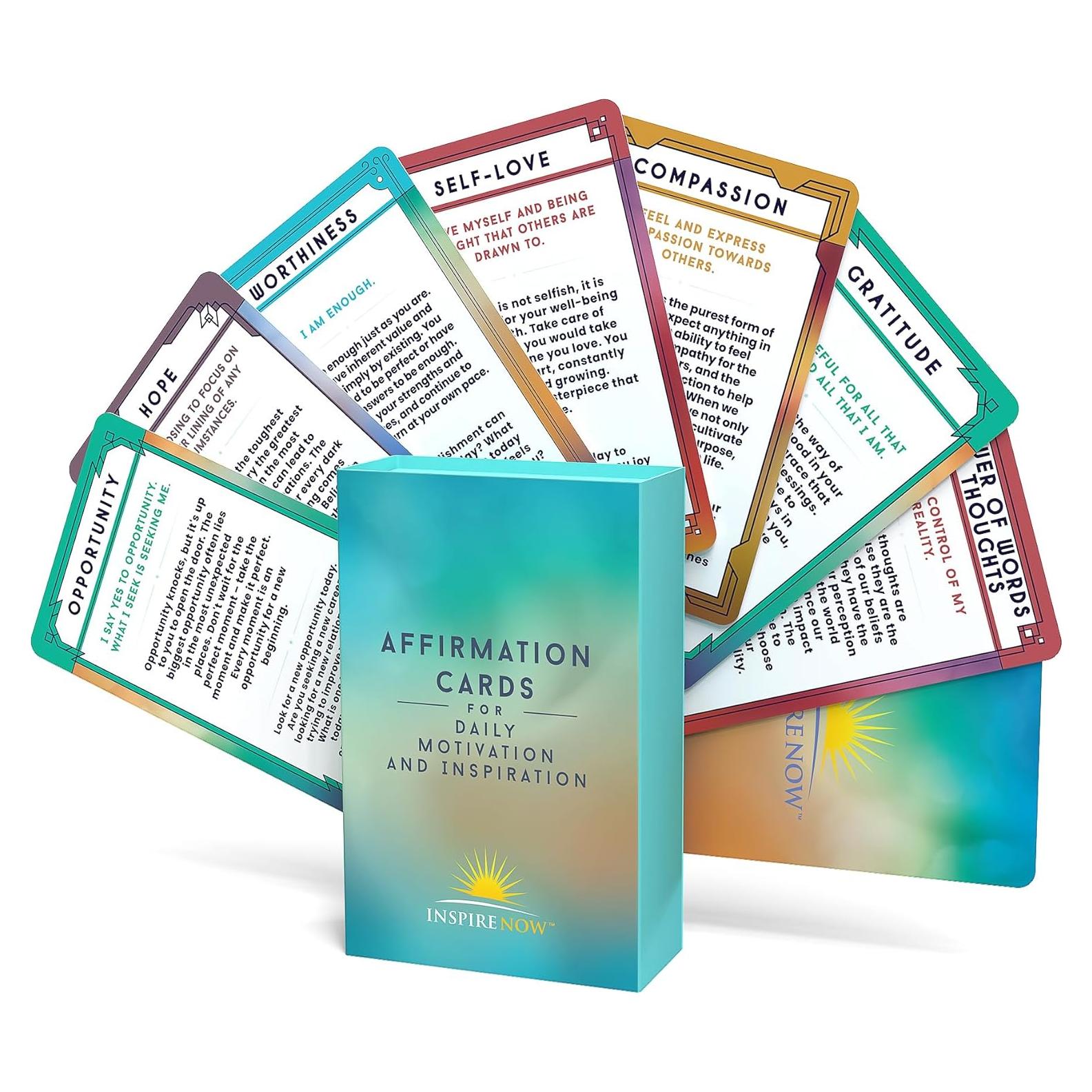 Tarjetas de Afirmación Inspire Now - 30 Mensajes Motivacionales