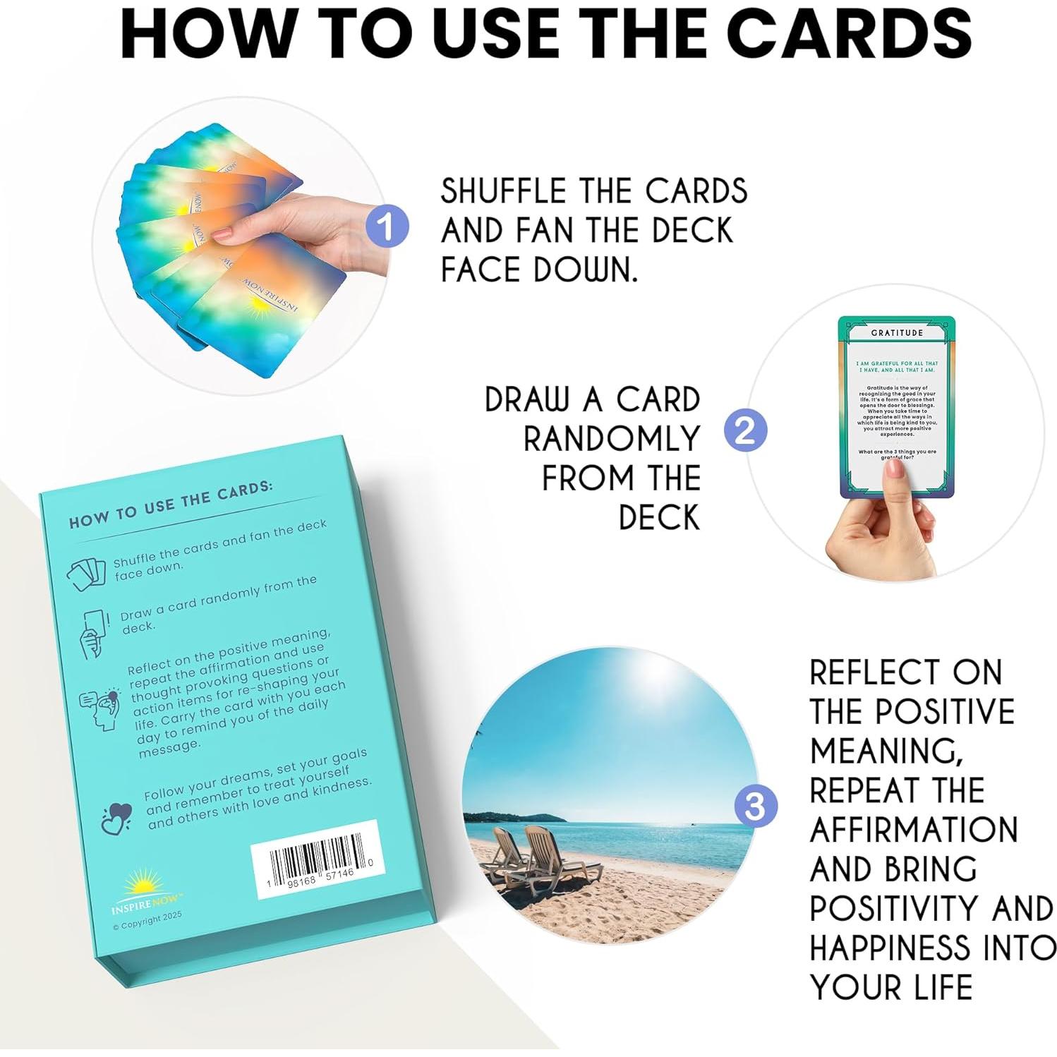 Tarjetas de Afirmación Inspire Now - 30 Mensajes Motivacionales