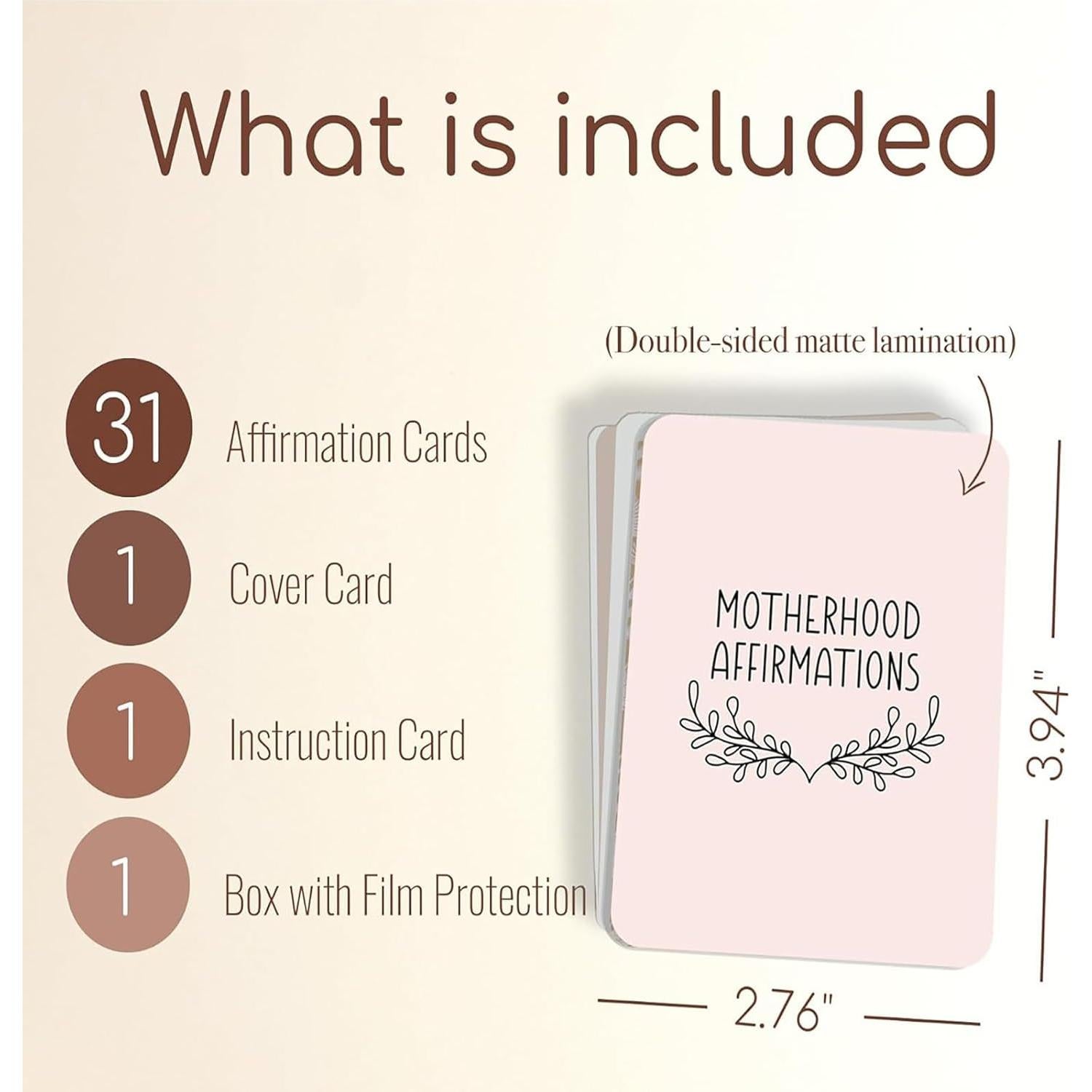 Set de 31 Tarjetas de Afirmación para Mamás - Calidad Premium