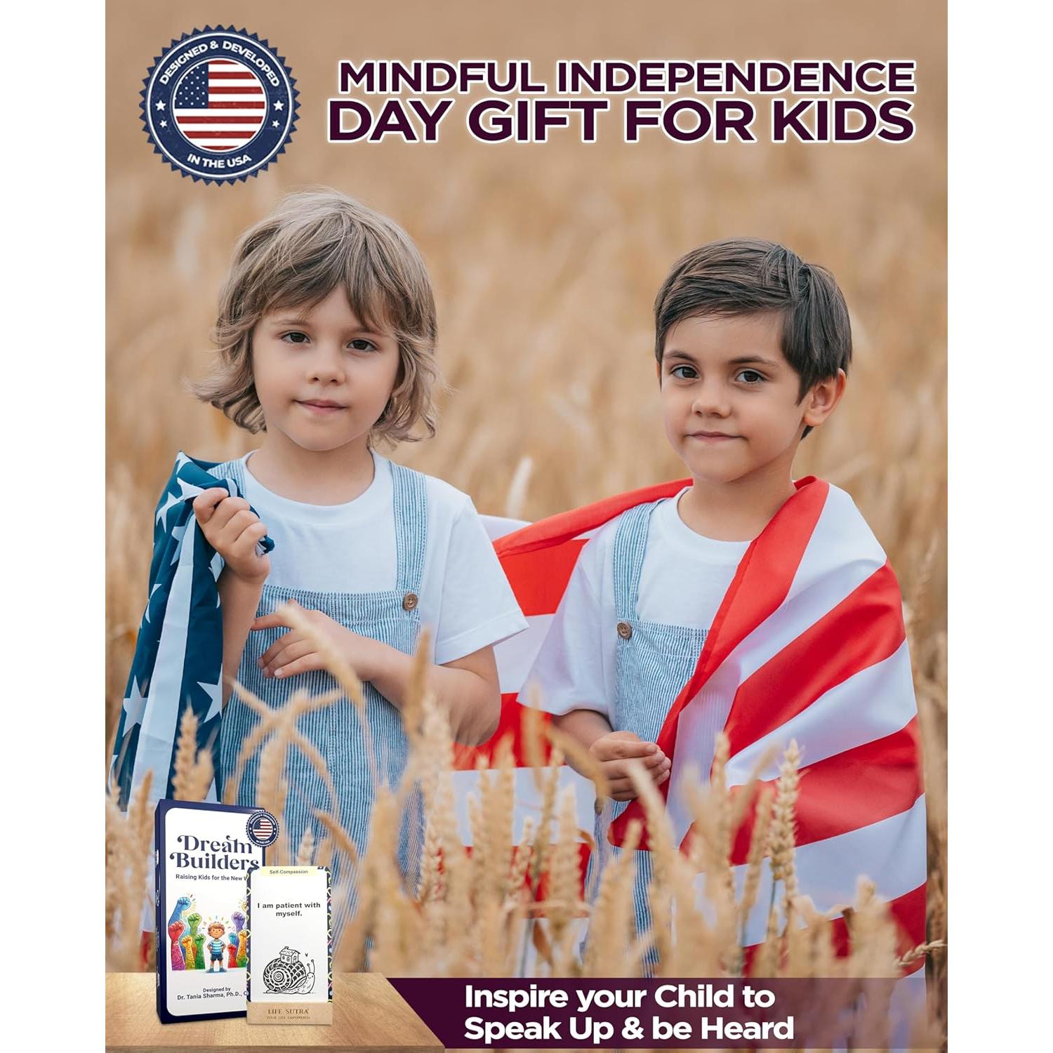 Positive Daily Affirmation Cards For Kids 5-15, Boy & Girl Motivational Mindfulness Gifts, Social Skill & Mindful Mental Health, Meditation, Self Care Inspirational Independence Day Gifts 80 Card