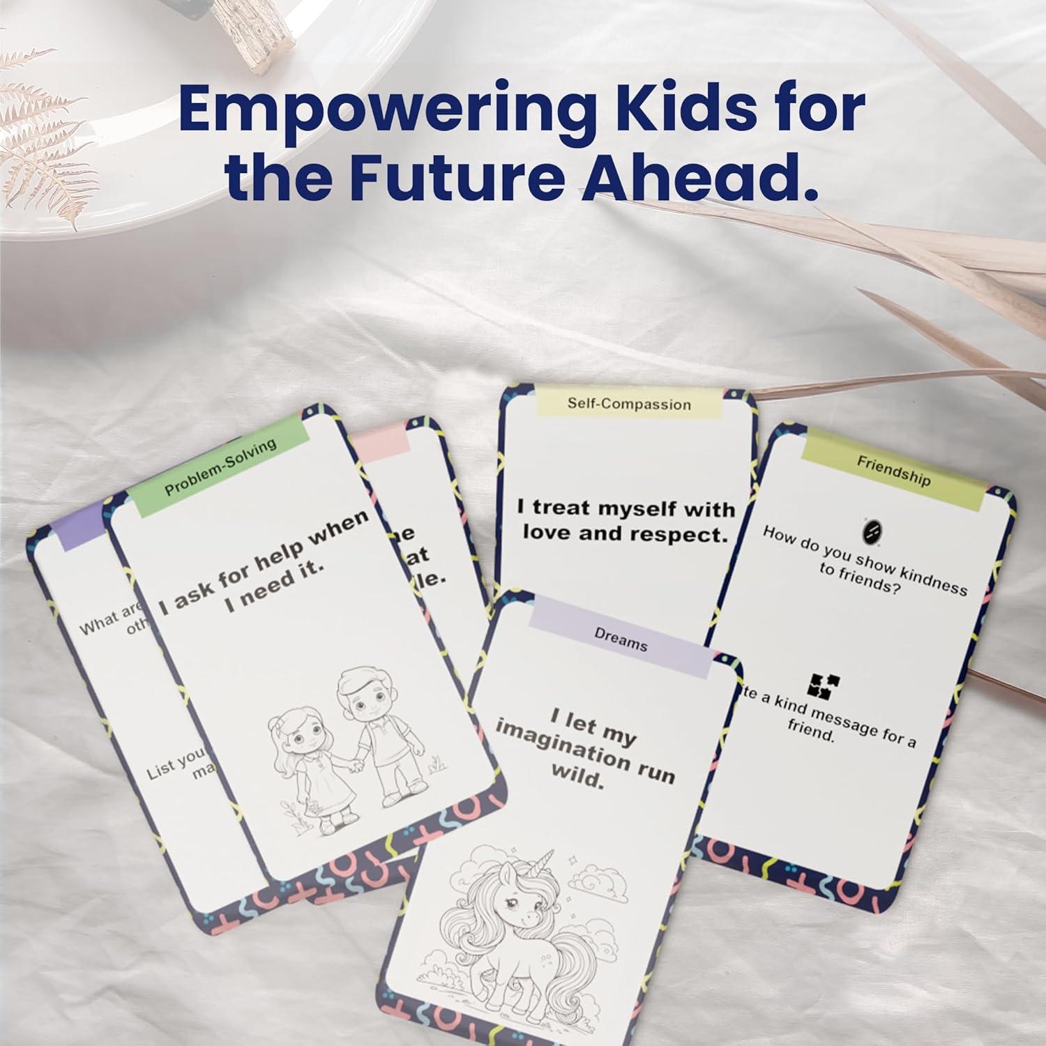 Positive Daily Affirmation Cards For Kids 5-15, Boy & Girl Motivational Mindfulness Gifts, Social Skill & Mindful Mental Health, Meditation, Self Care Inspirational Independence Day Gifts 80 Card