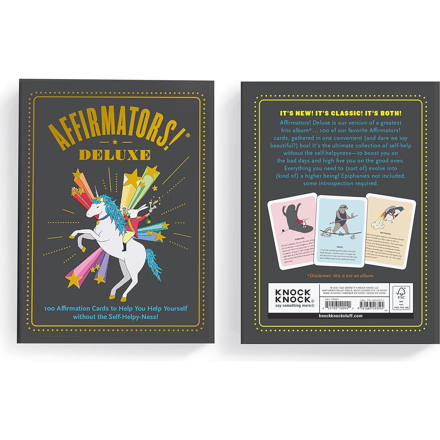 Knock Knock Affirmators! Deluxe Deck: 100 Affirmation Cards Deck - Affirmation Cards to Help You Help Yourself Without The Self-Helpy-Ness