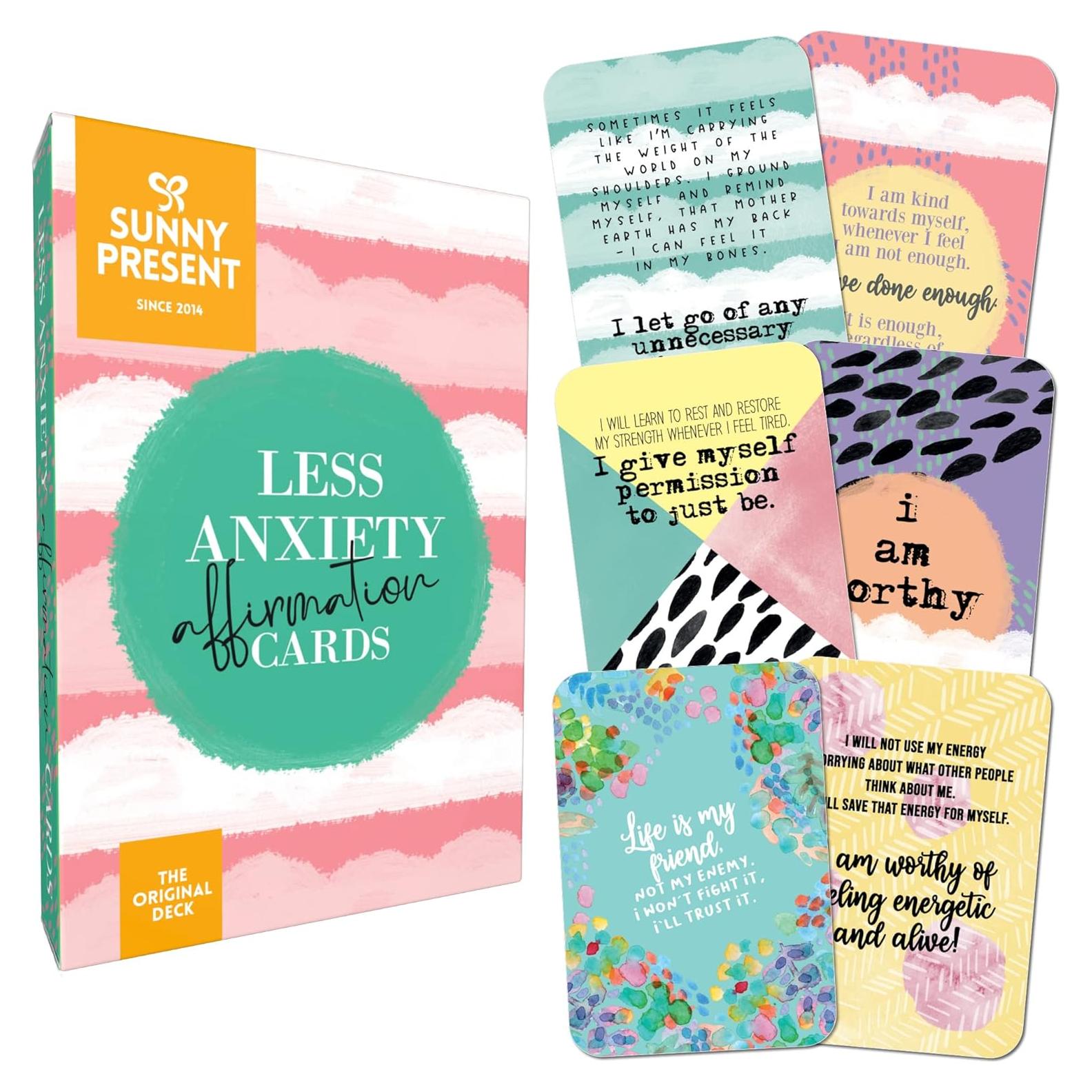 Tarjetas de Afirmación Menos Ansiedad - 45 Tarjetas Ilustradas