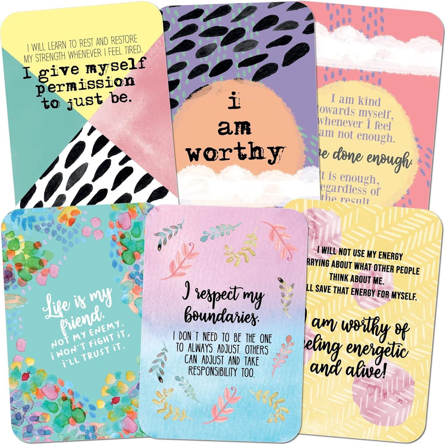 Tarjetas de Afirmación Menos Ansiedad - 45 Tarjetas Ilustradas