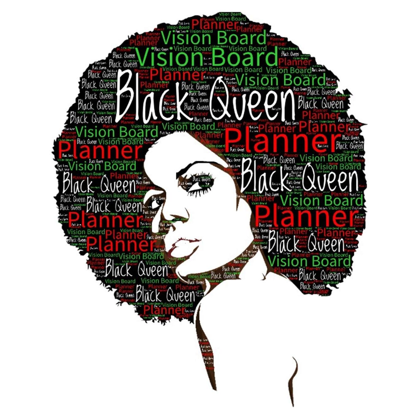 Black Queen Vision Board Planner: A Cute Law of Attraction Manifestation Journal for African American Women to Obtain True Love, Success, Health, Wealth and More. A Great Gift Idea For All