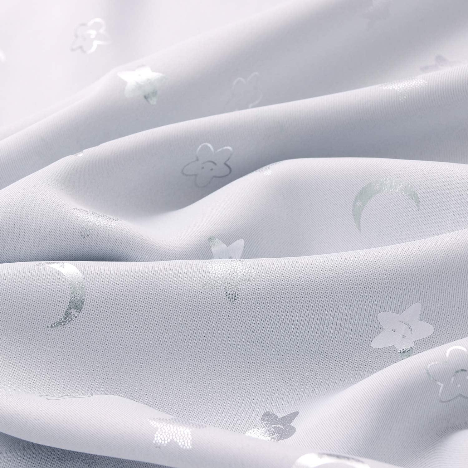 Cortinas Opacas BGment 2 Paneles Estrellas y Luna 106x213 cm