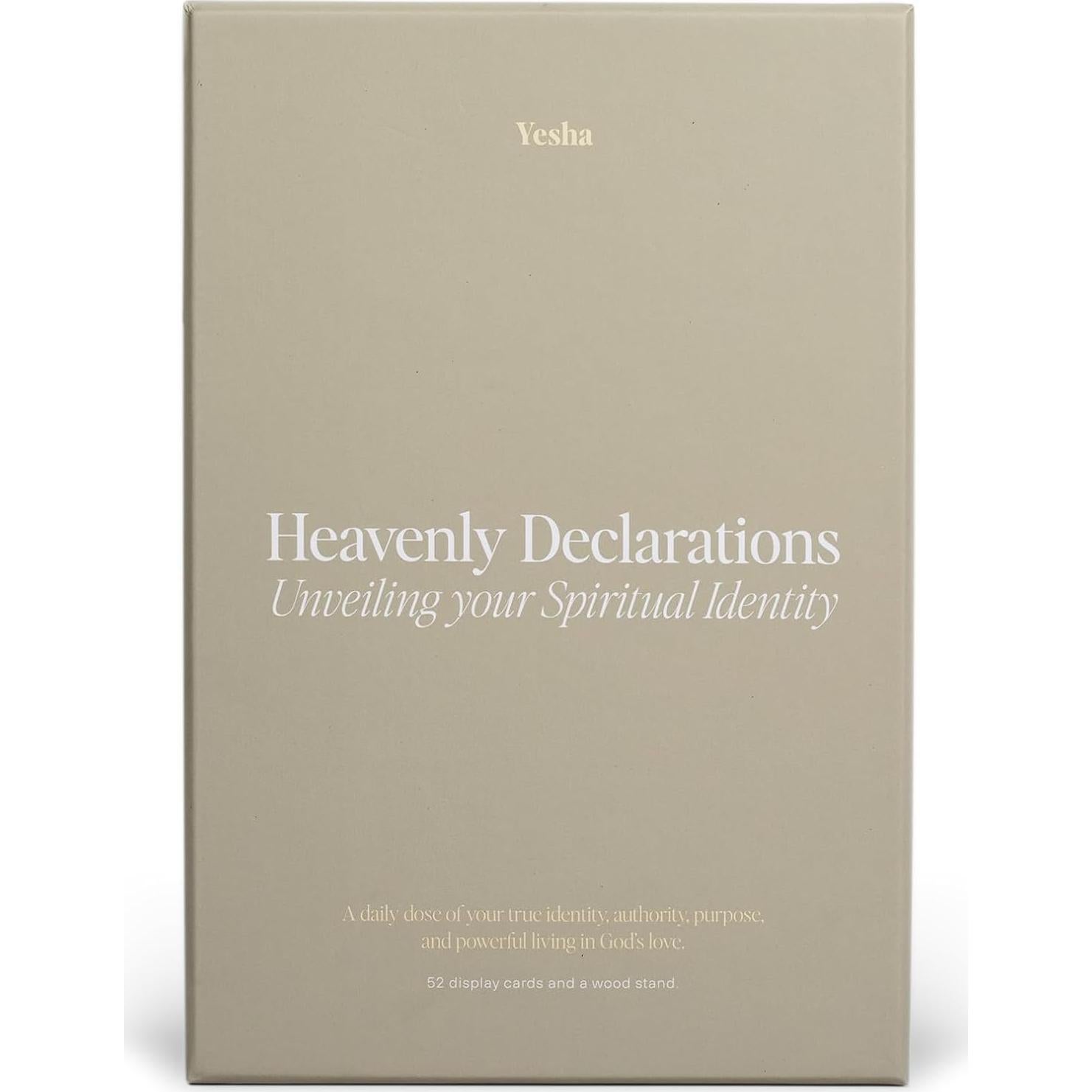 Tarjetas de Afirmaciones y Versículos Bíblicos Yesha - 52 Tarjetas Diarias con Soporte de Madera